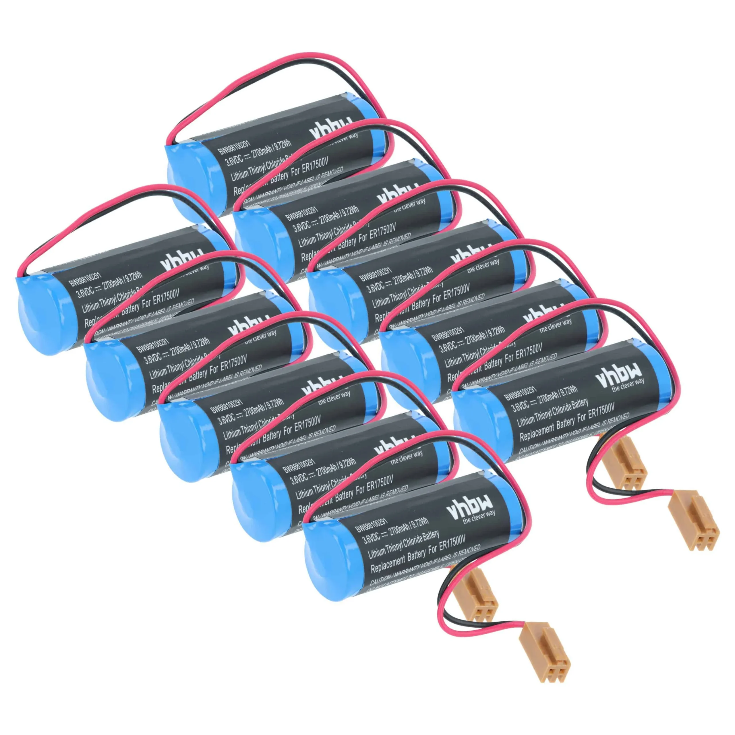 10x Piles remplace Maxell ER17/33 pour PLC Programmable Logic Controller Omron - 2700mAh 3,6V Li-MnO2