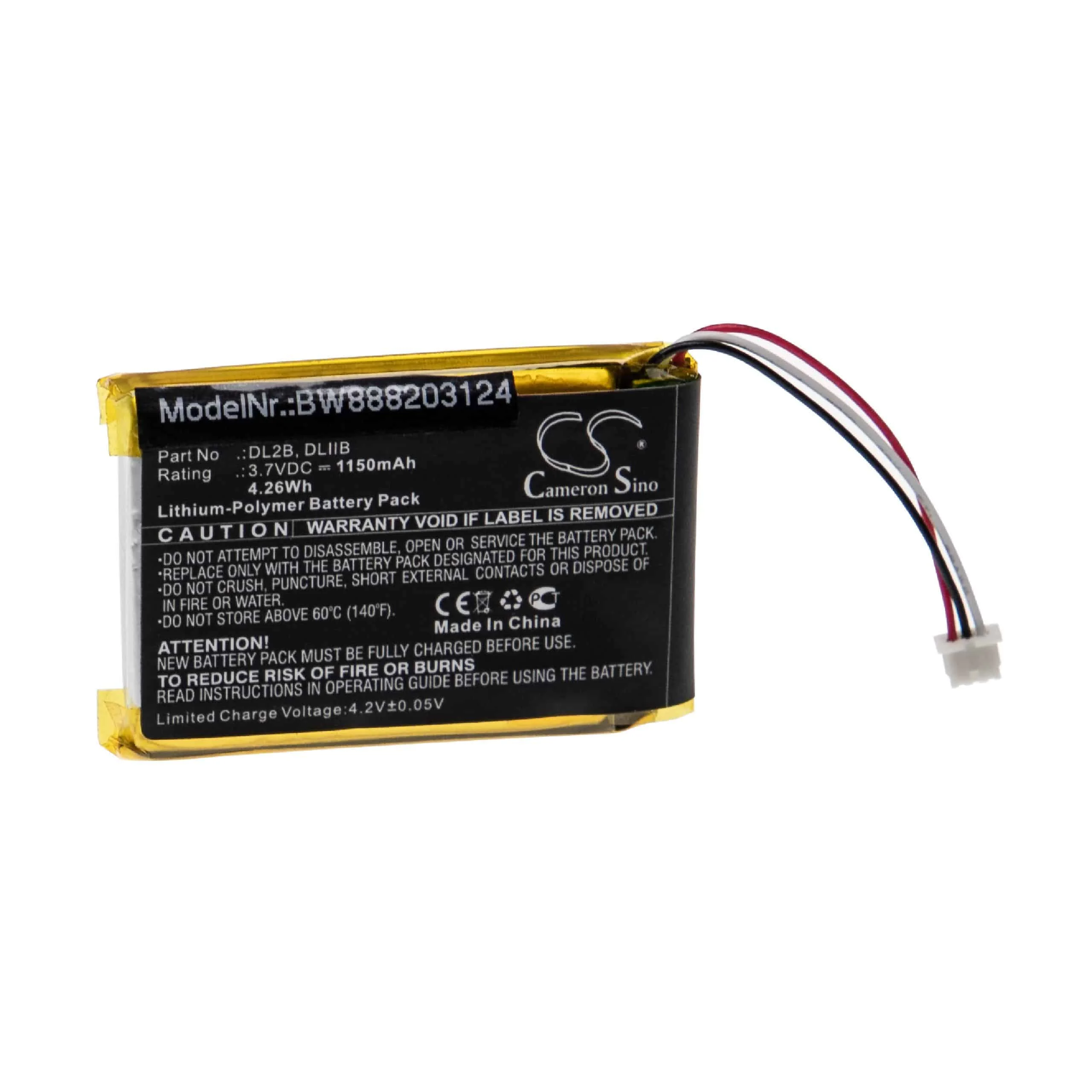 Batterie remplace 3GEN DL2B, DLIIB pour appareil médical 3GEN - 1150mAh 3,7V Li-polymère