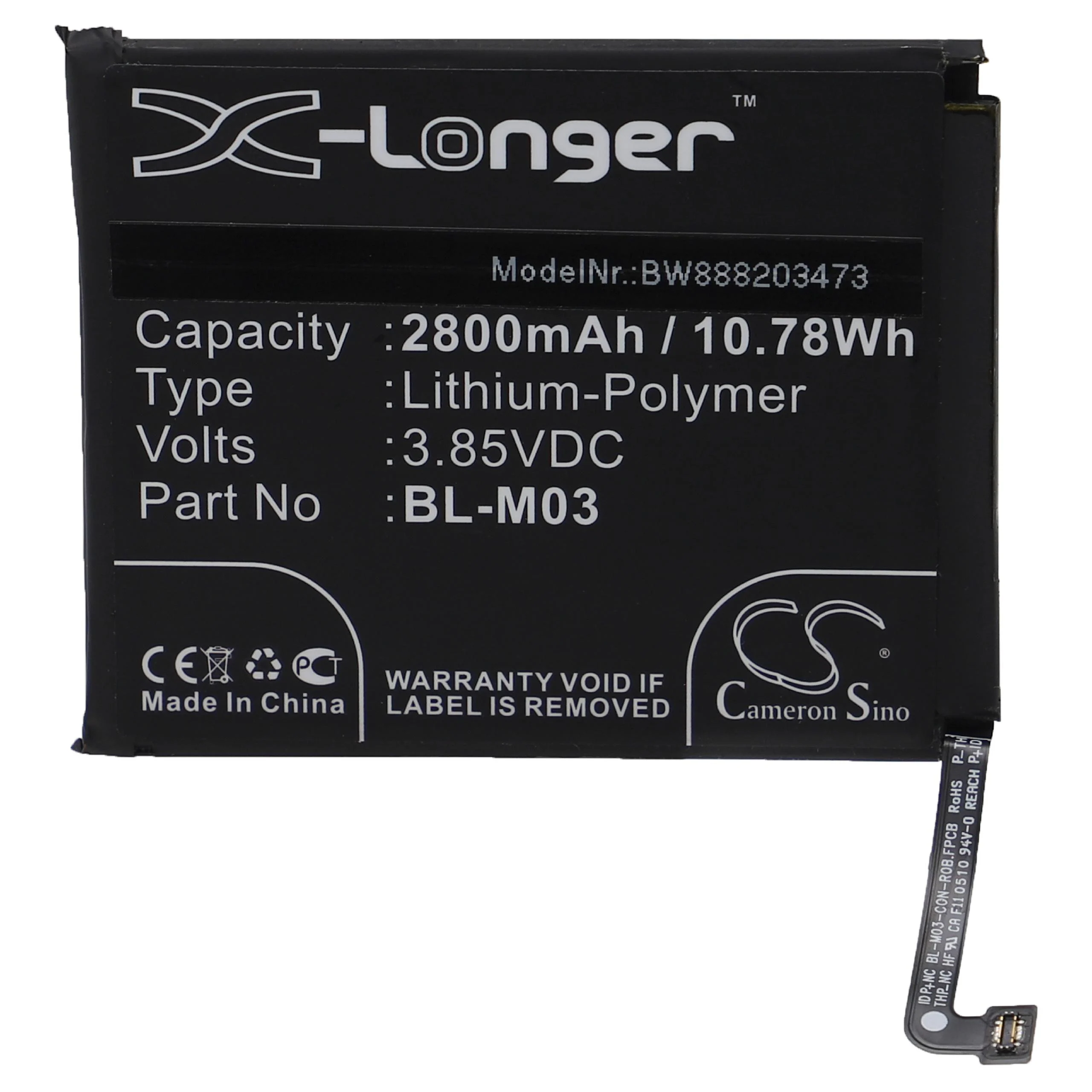 Batterie remplace LG BL-M03, EAC64791001 téléphone portable LG - 2800mAh 3,85V Li-polymère