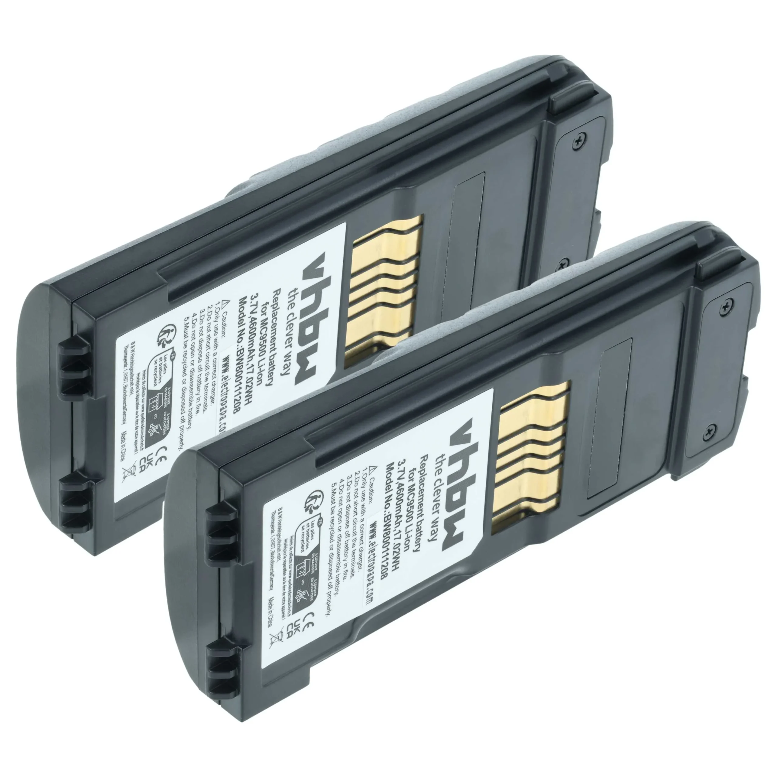2x Batteries remplace Symbol 82-111636-01, BTRY-MC95IABA0 pour scanner de code-barre Symbol - 4600mAh 3,7V
