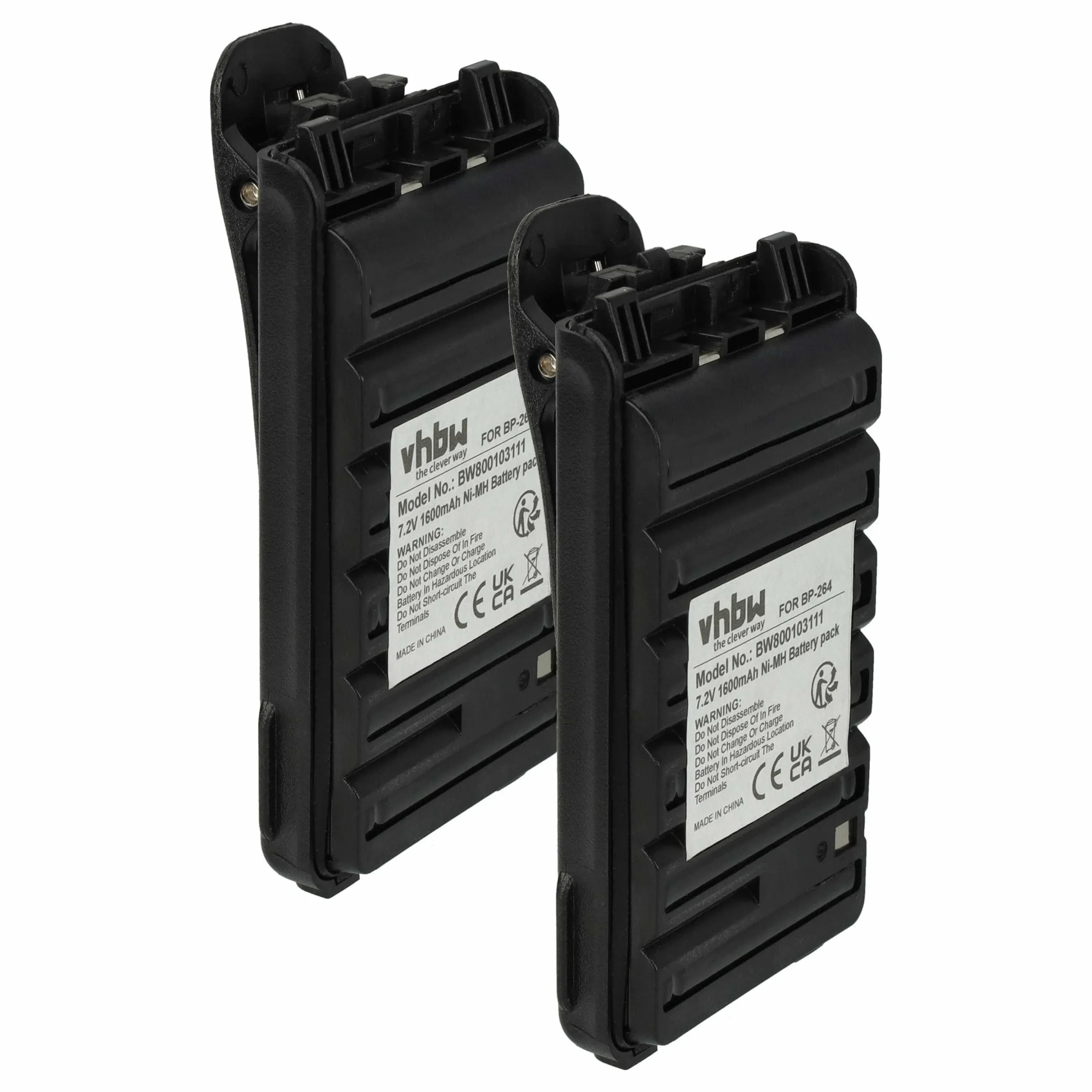 2x Batteries remplace Icom BP-264 pour radio talkie-walkie Icom- 1600mAh 7,2V NiMH