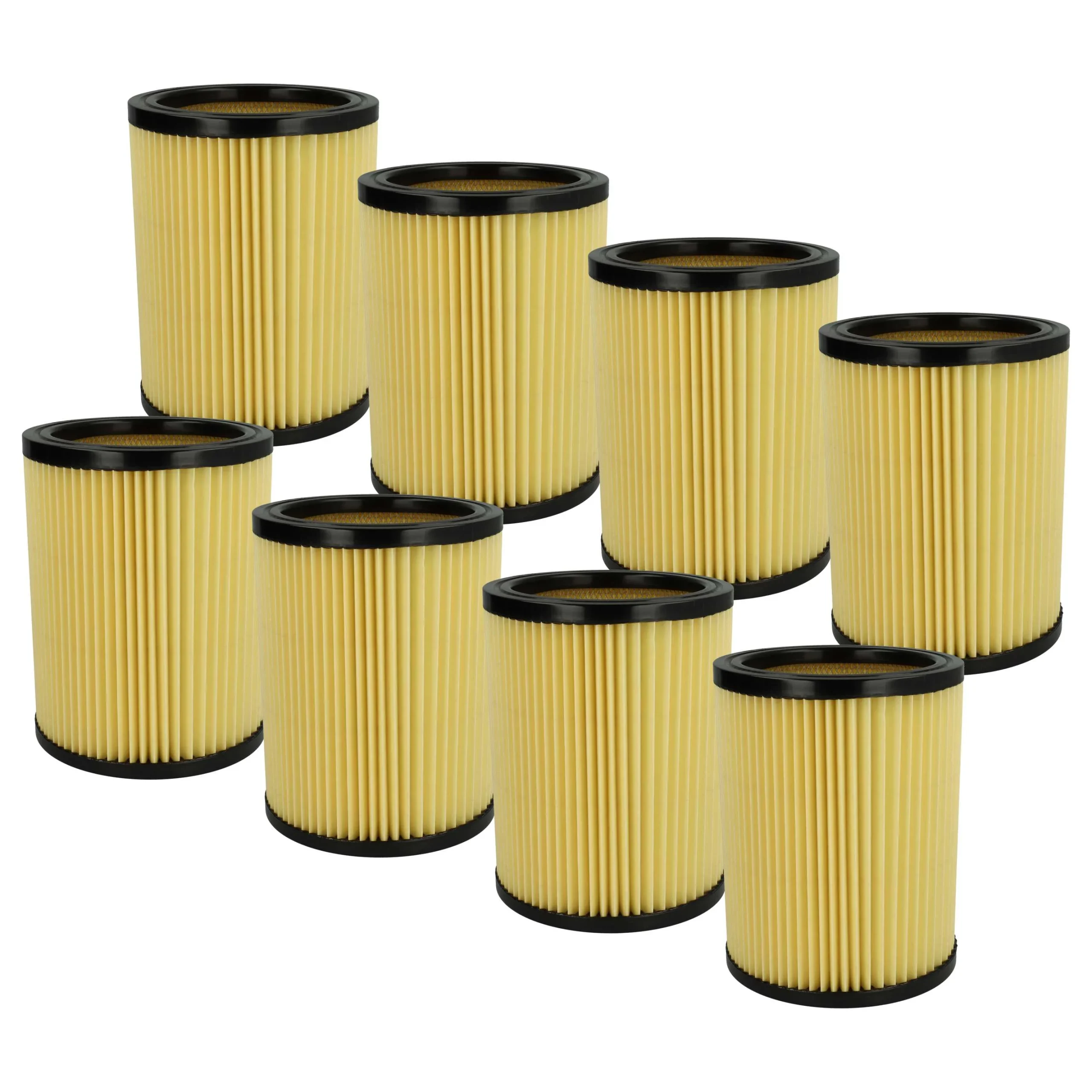 8x Filtre remplace Hikoki Hitachi 750435, 710060 pour aspirateur Hikoki Hitachi - filtre plissé, noir / jaune