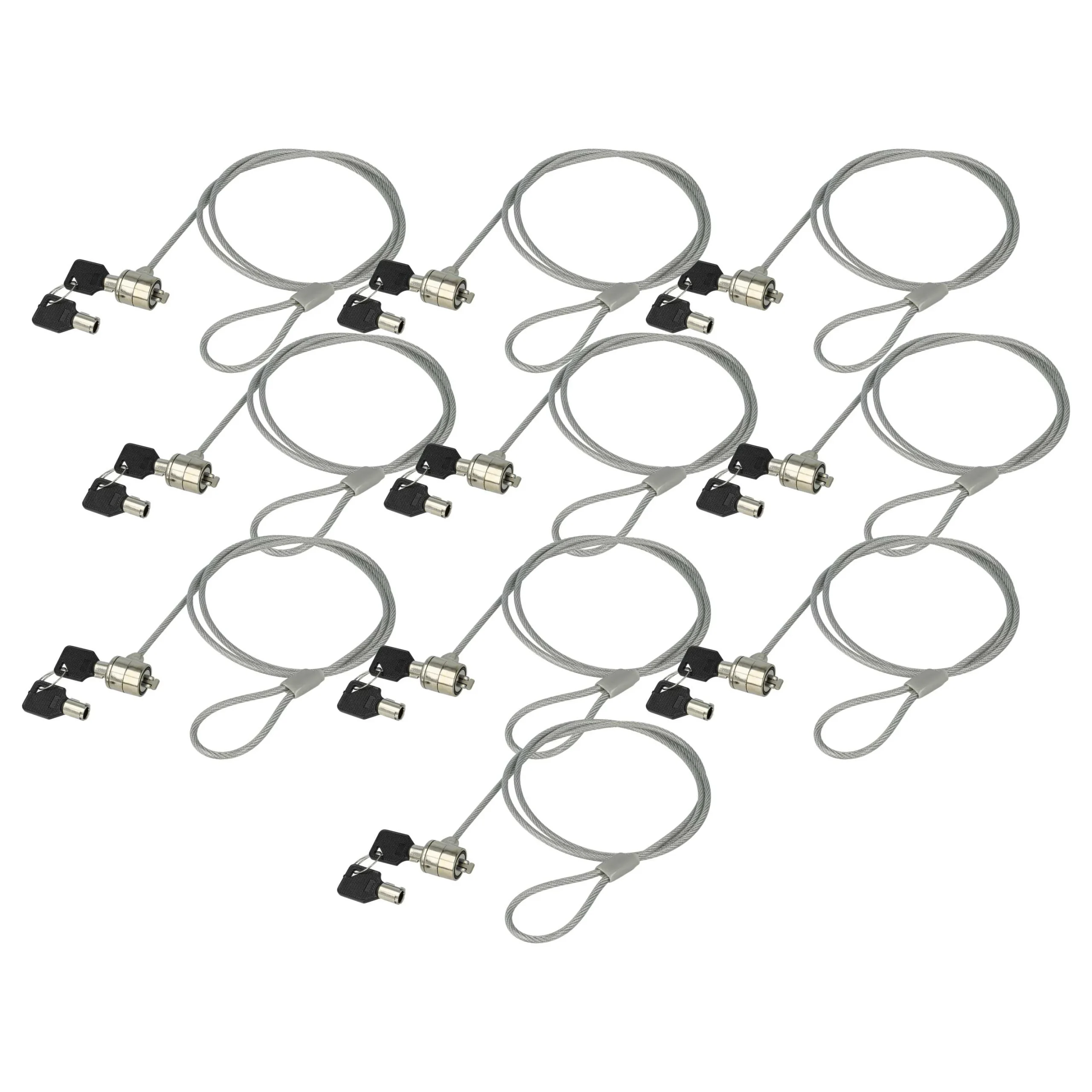 10x Cadenas de sécurité Kensington pour ordinateur portable - Verrou avec clés, 1,2 m