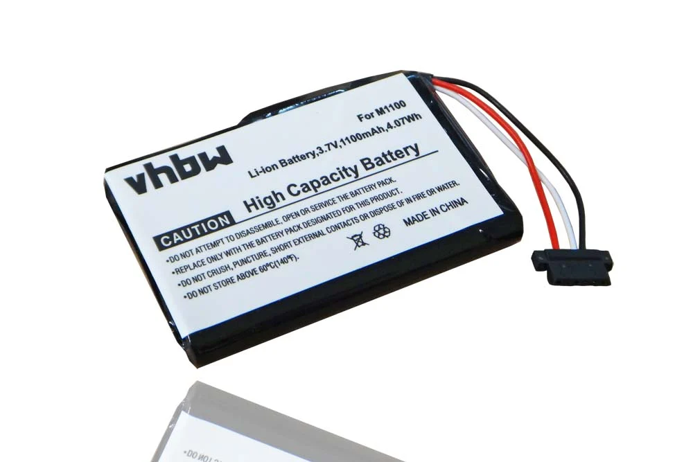 Batterie remplace Navman M1100, 338937010183 pour navigation GPS Mitac Mio - 1100mAh 3,7V Li-ion