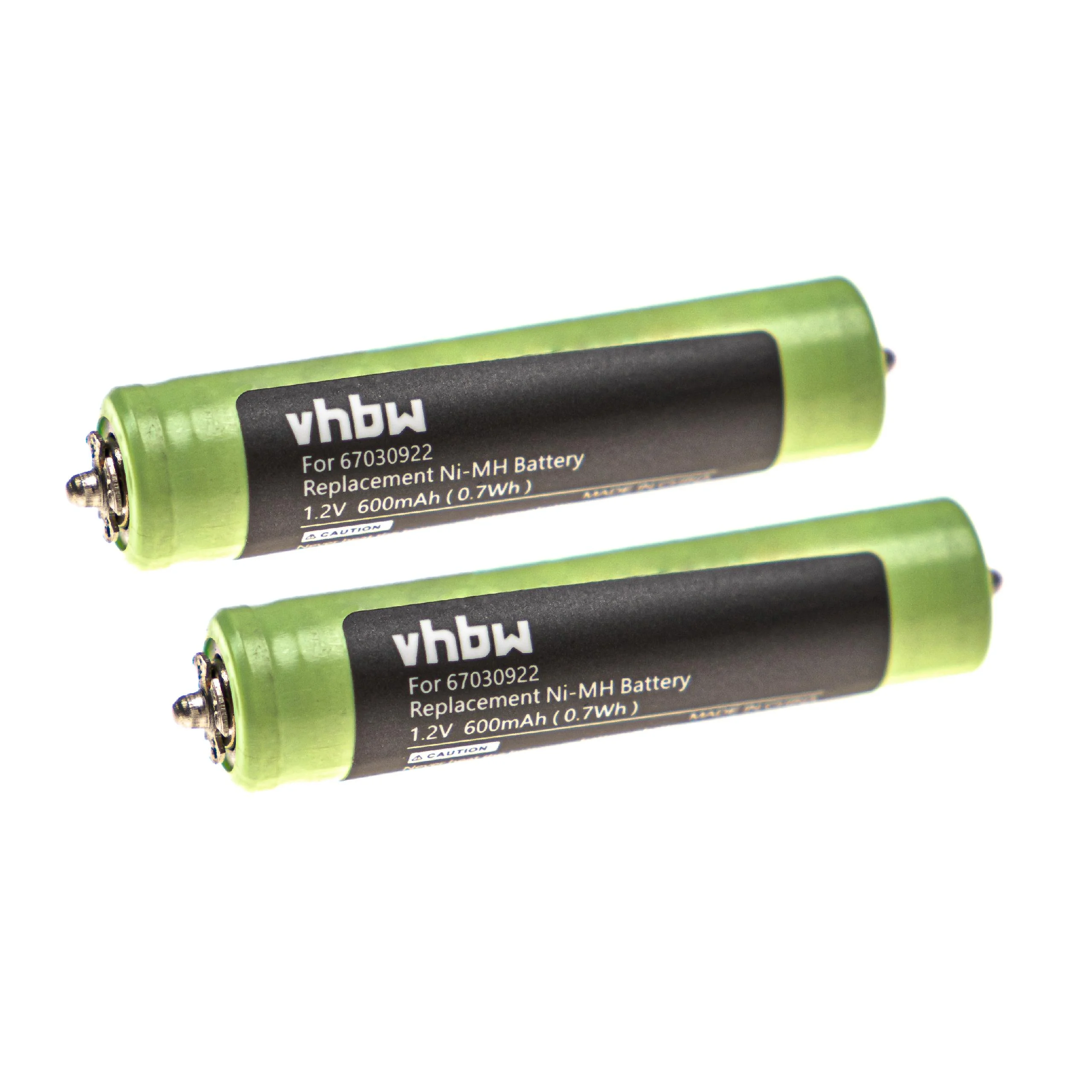 2x Batteries remplace Braun 67030922, 1HR-4UC, 67030368 pour rasoir électrique Braun - 600mAh 1,2V NiMH