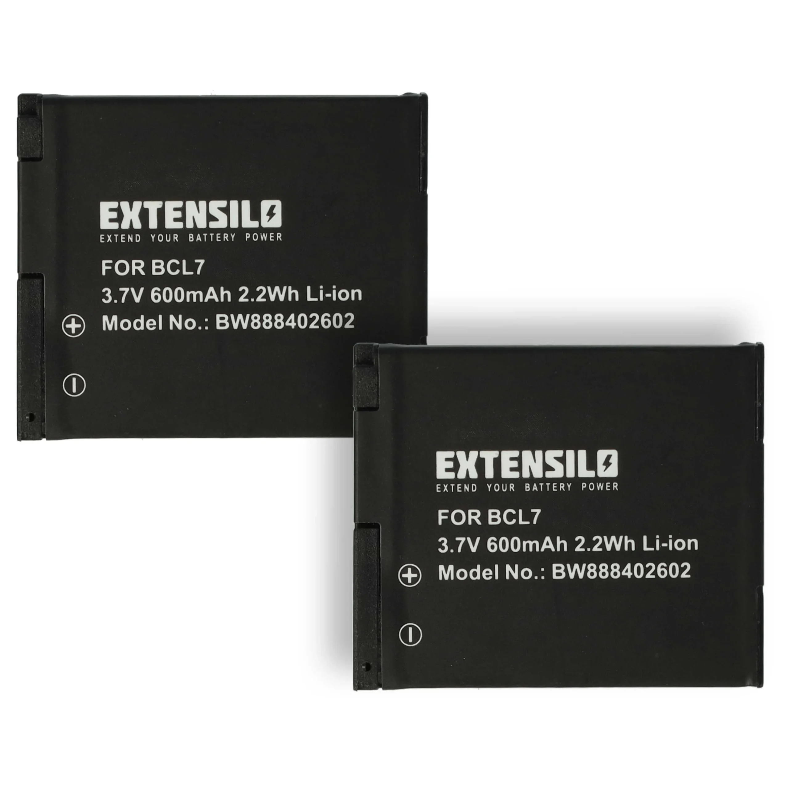 2x Batteries remplace Panasonic DMW-BCL7, DMW-BCL7E pour appareil photo Panasonic- 600mAh 3,7V Li-ion
