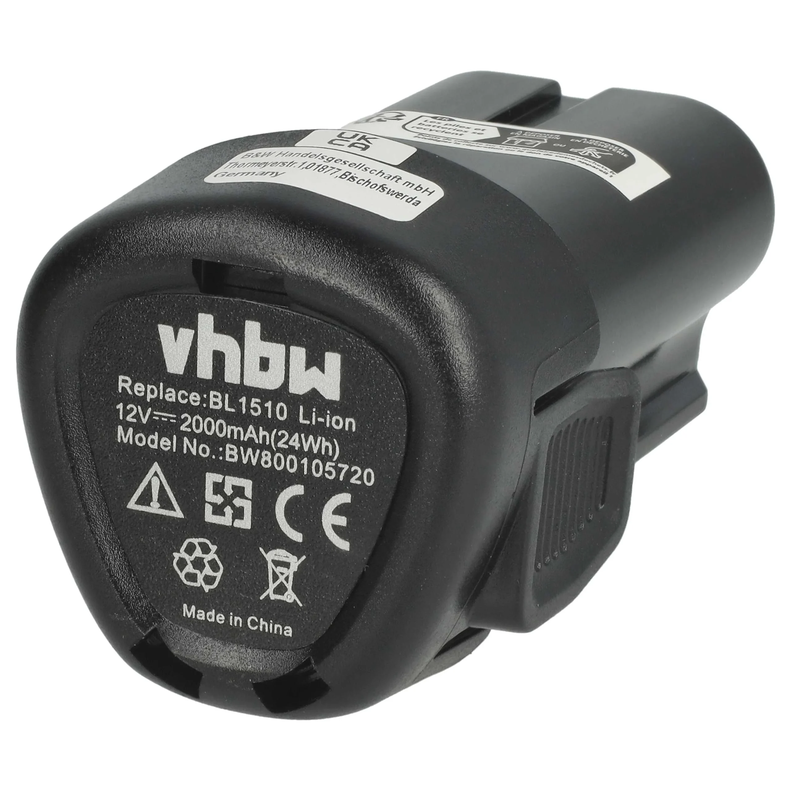Batterie remplace Black & Decker LB12, BL1510, BL1310, BL1110 outil électrique Black & Decker - 2Ah 12V Li-ion
