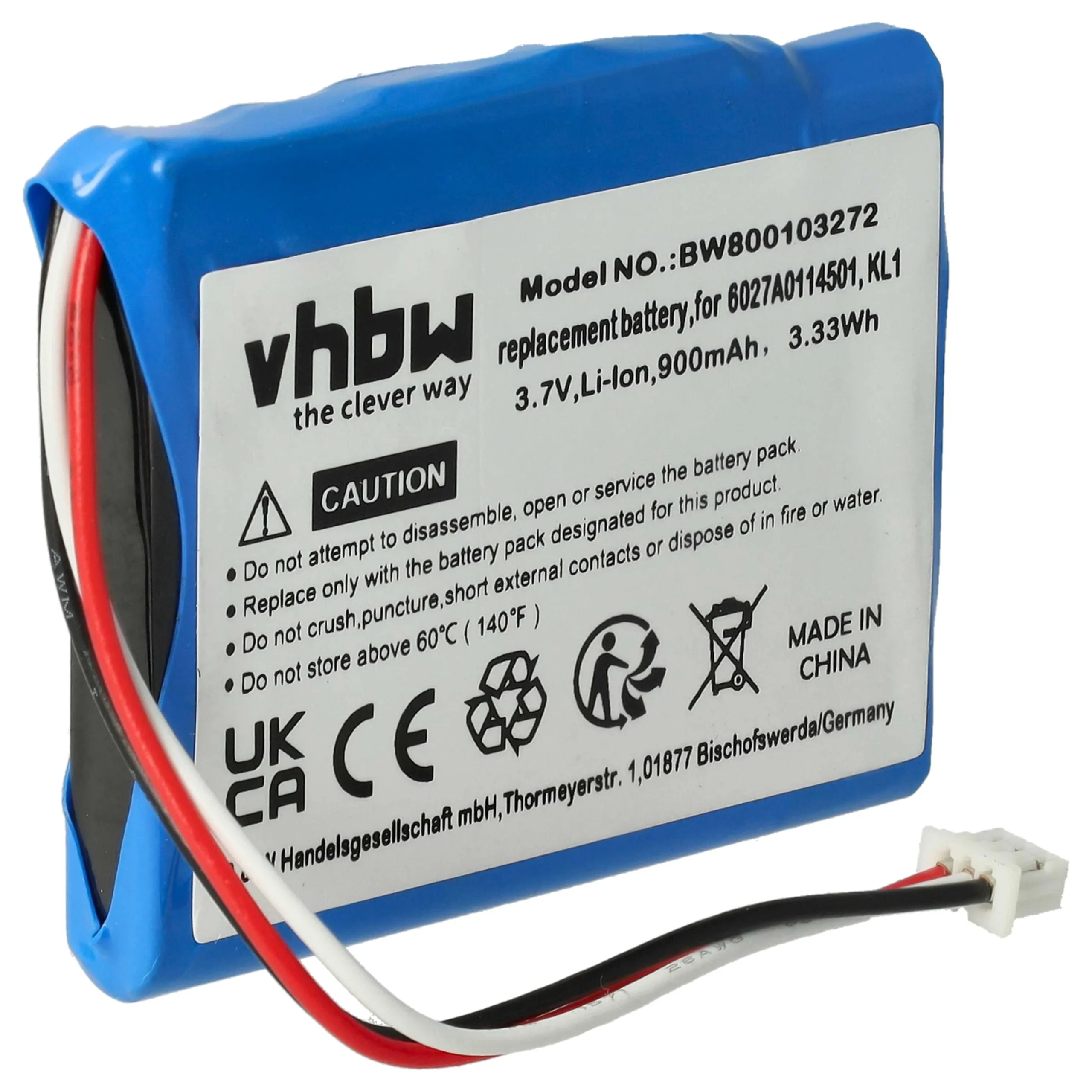 Batterie remplace TomTom 6027A0114501, KL1 pour navigation GPS TomTom - 900mAh 3,7V Li-ion