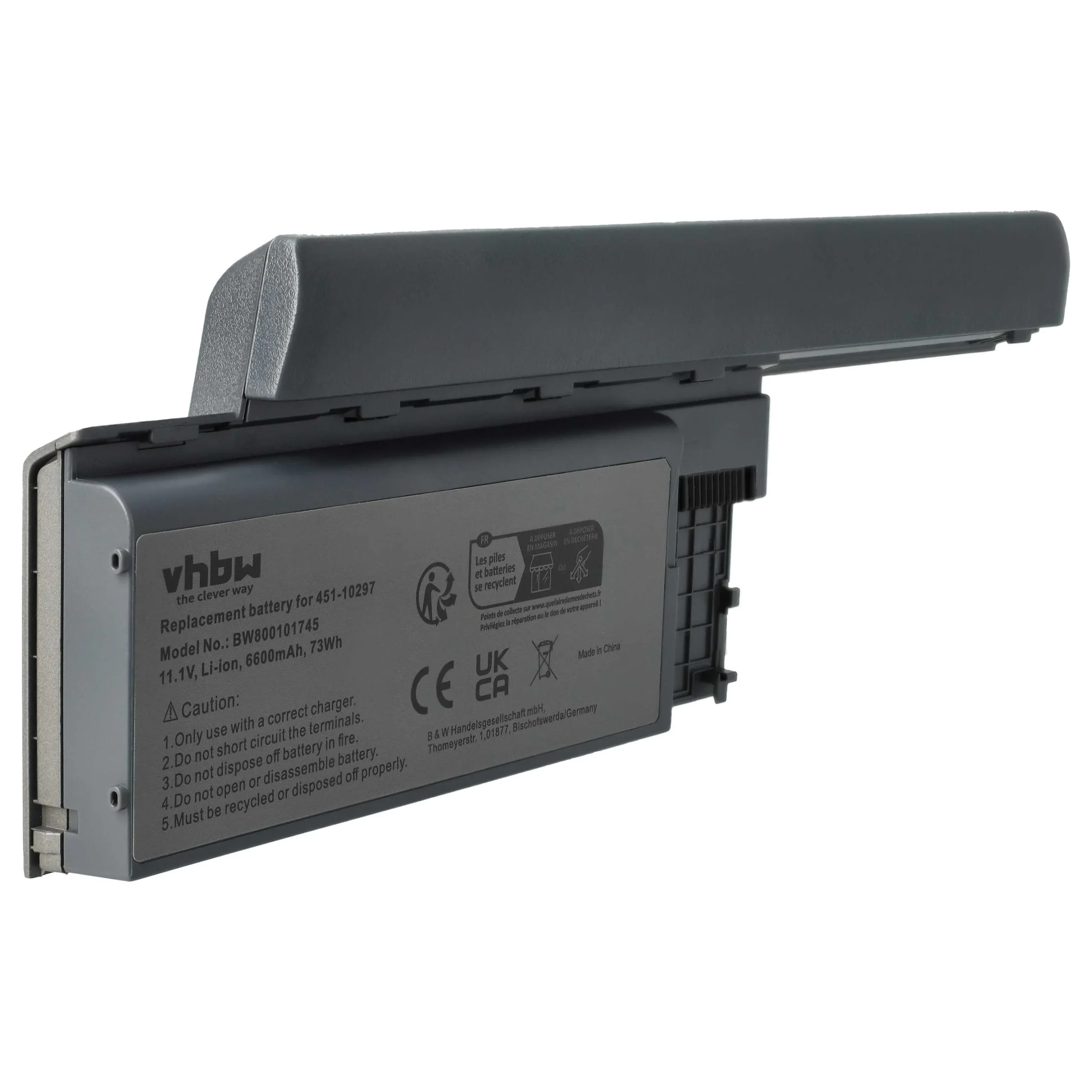 Batterie remplace Dell 0GD787, 0GD775, 0DU158 pour ordinateur portable Dell- 6600mAh 11,1V Li-ion, noir