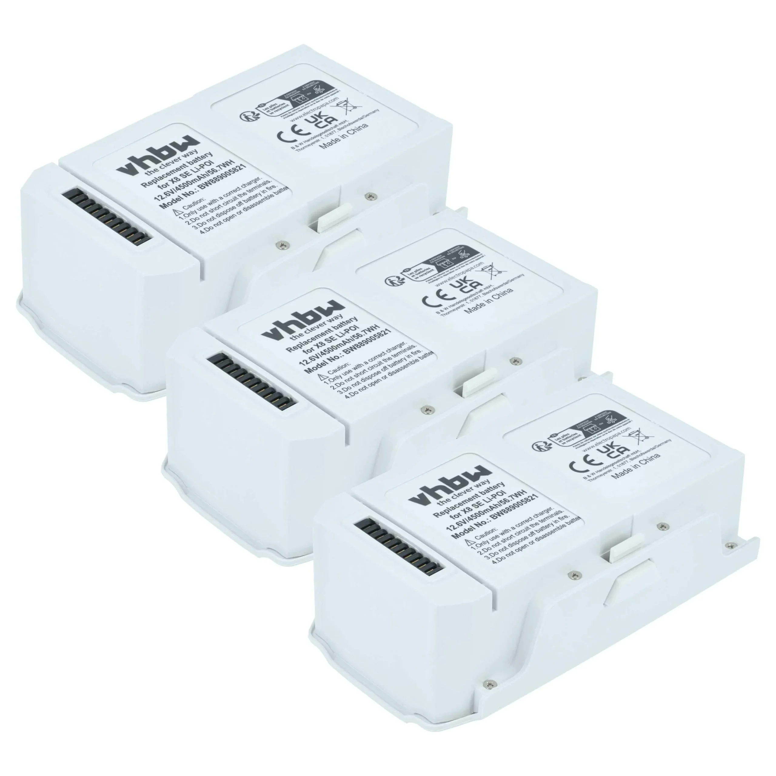 3x Batteries pour drone Xiaomi Fimi X8 SE 2022, SE 2020- 4500mAh 12,6V Li-polymère