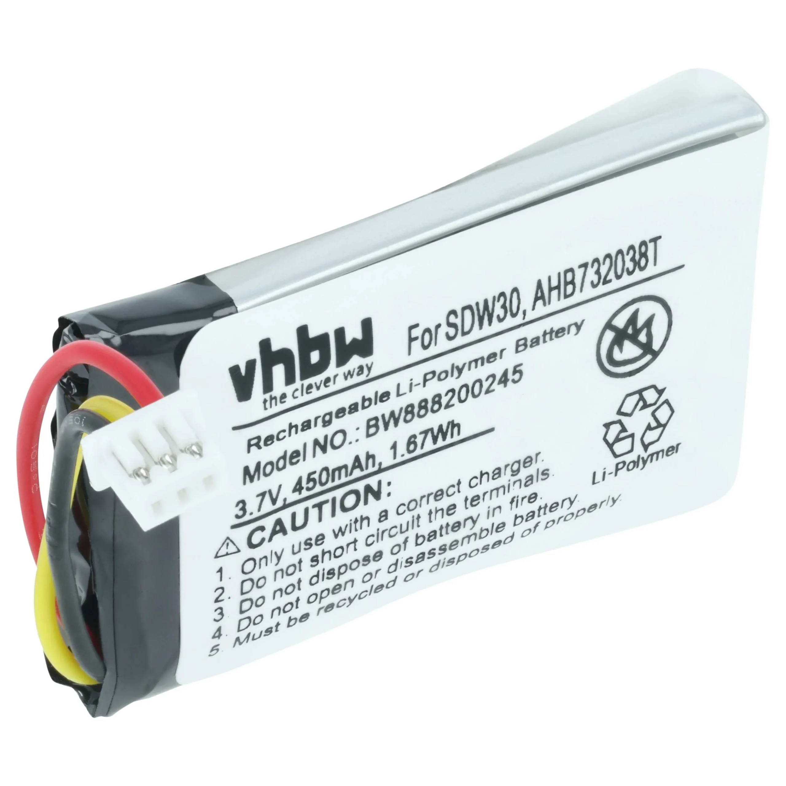 Batterie remplace Sennheiser AHB732038T casque audio Sennheiser - 450mAh 3,7V Li-polymère