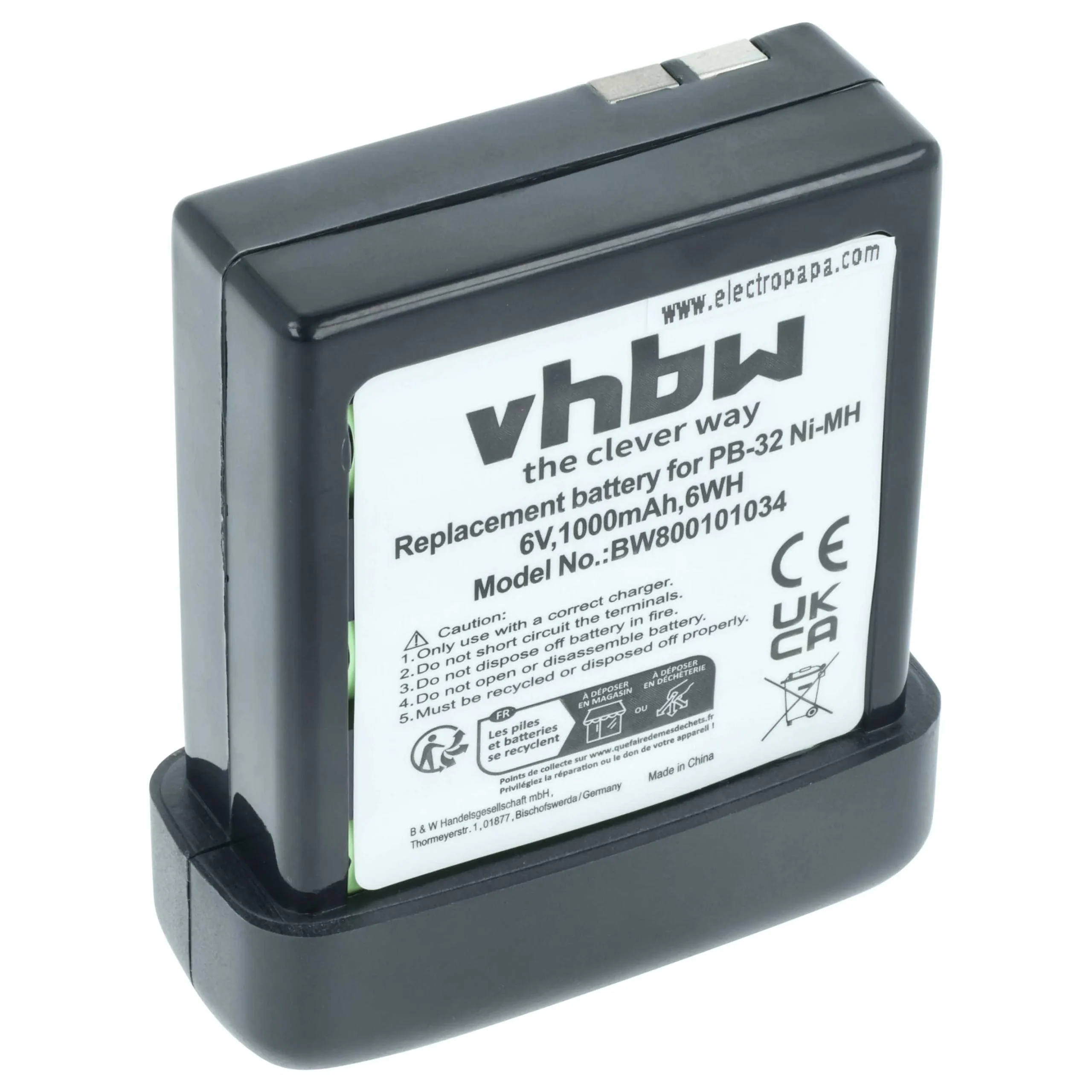 Batterie remplace Kenwood PB-32, PB-32H, PB-33 pour radio talkie-walkie Kenwood- 1000mAh 6V NiMH