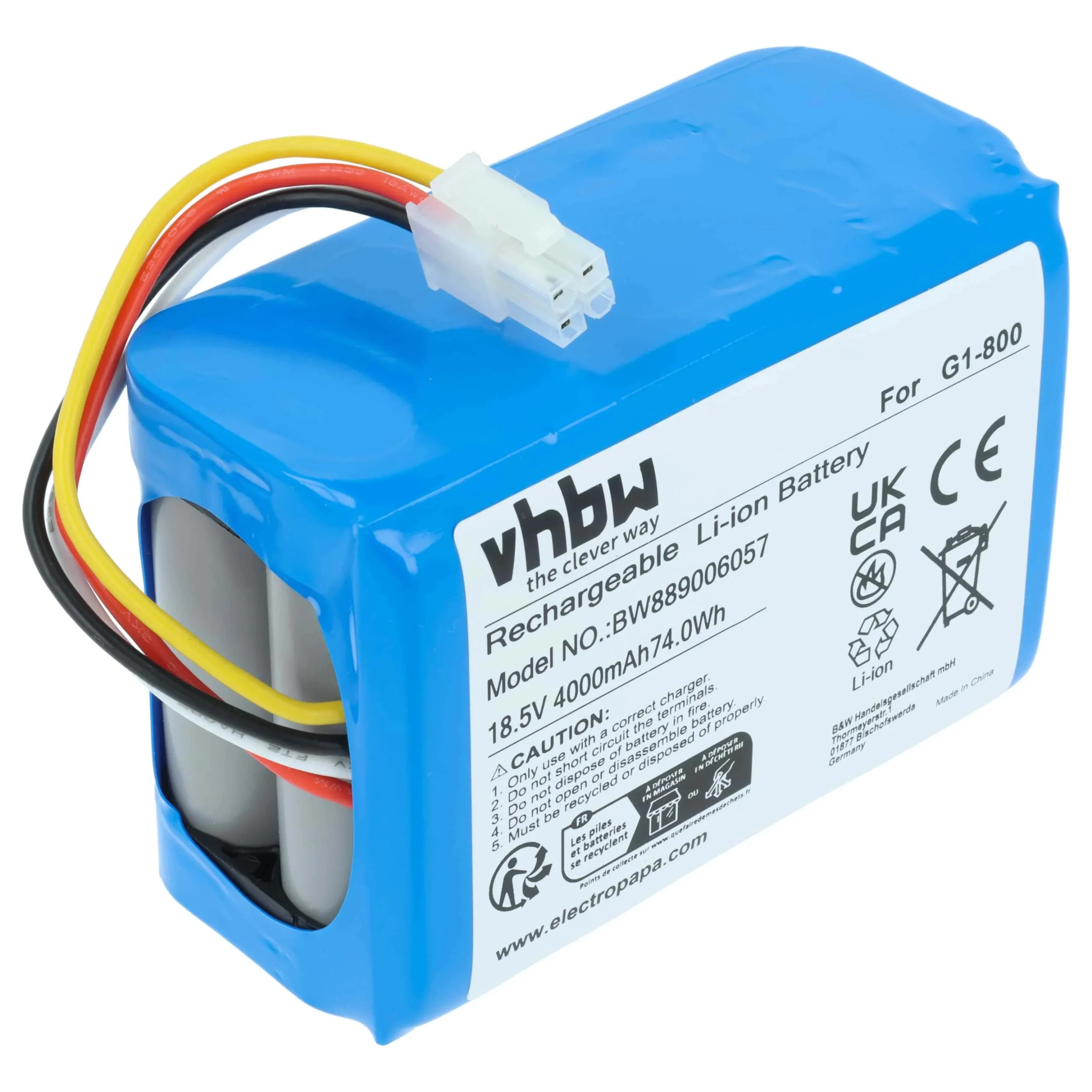 Batterie remplace Ecovacs 201-2201-0903, 201-2325-010 pour outil de jardinage - 4000mAh 18,5V Li-ion
