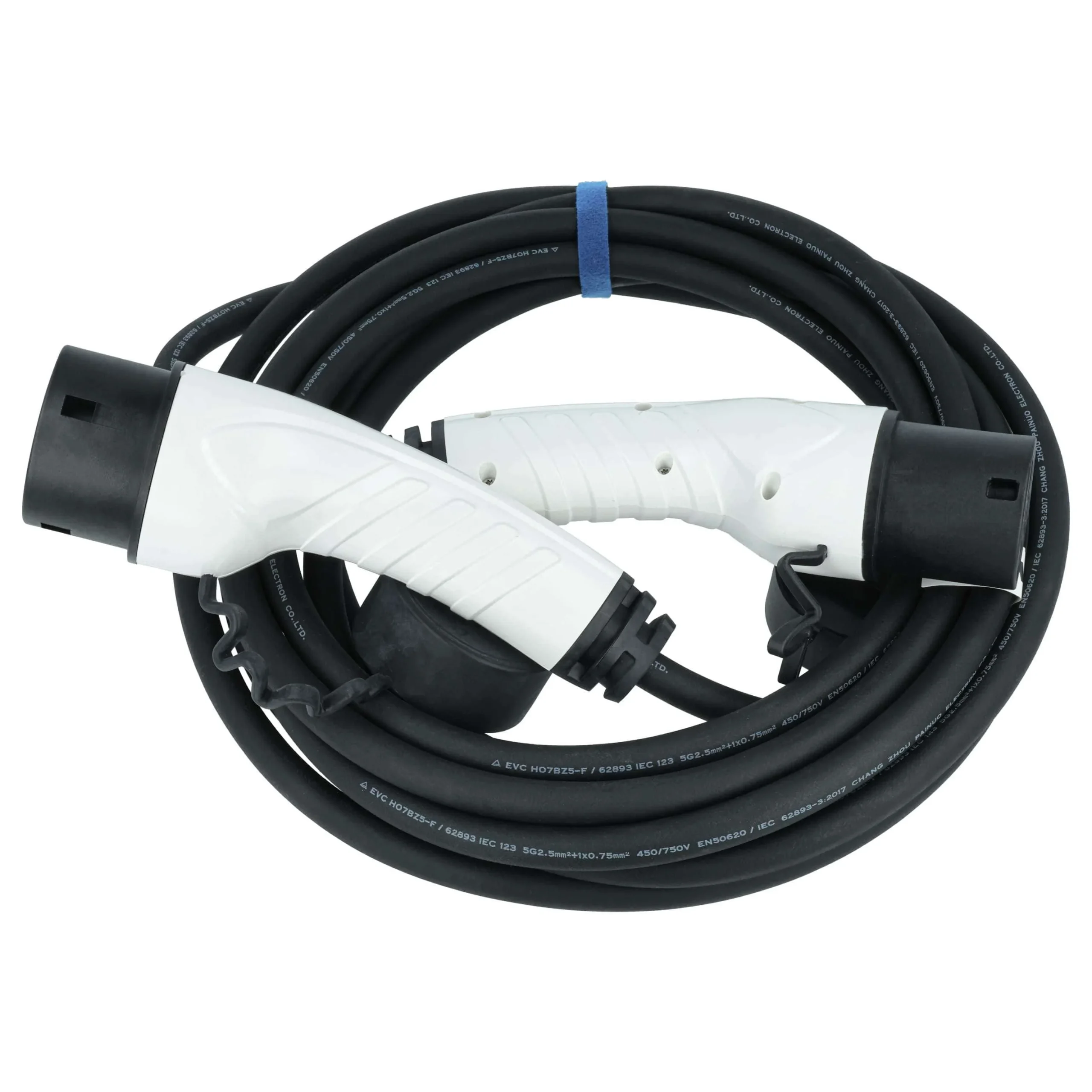 Câble de recharge - Type 2 vers type 2, triphasé, 16 A, 11 kW, 7 m