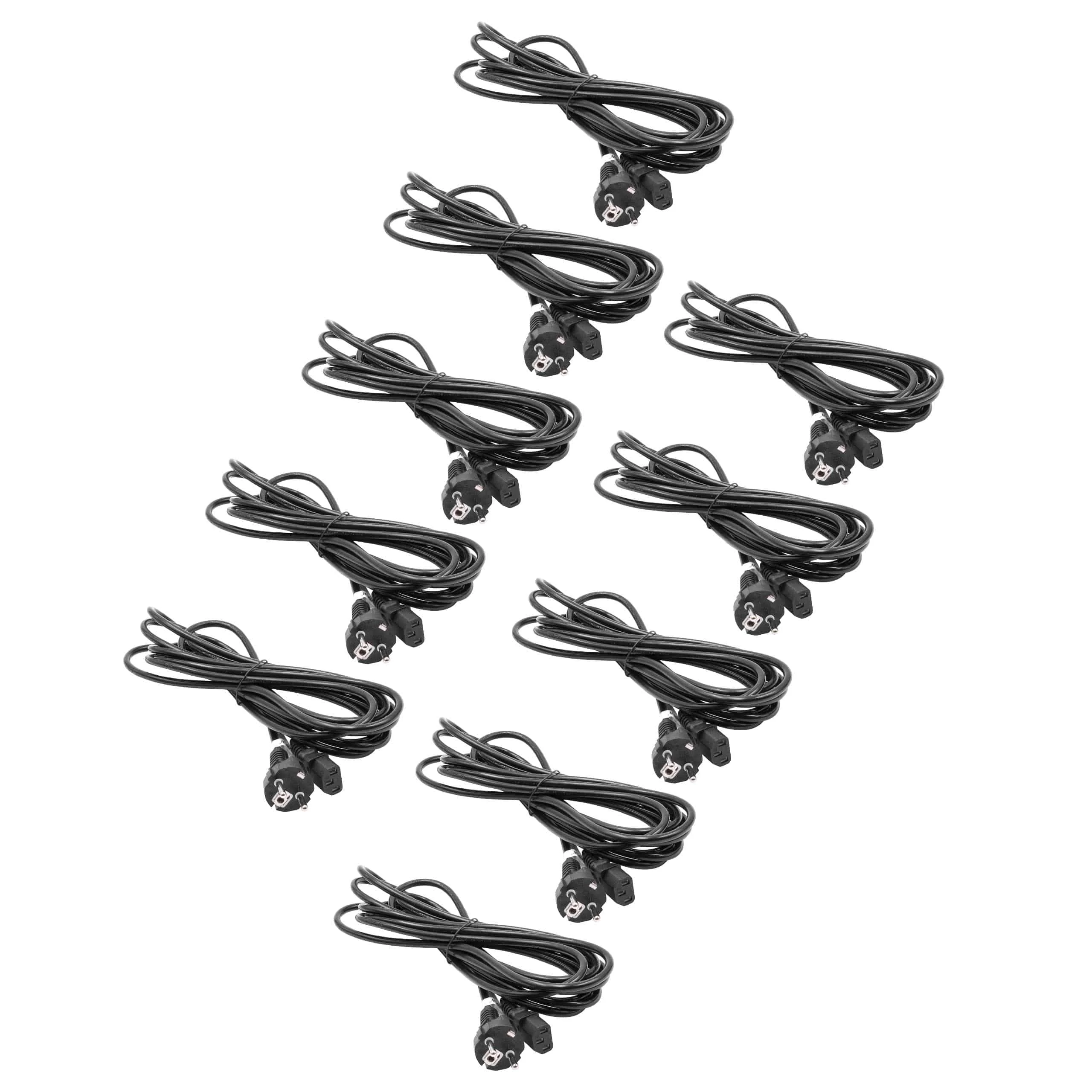 10x Câbles d'alimentation C13 prise Euro pour appareils comme des moniteurs d'ordinateur - 5m