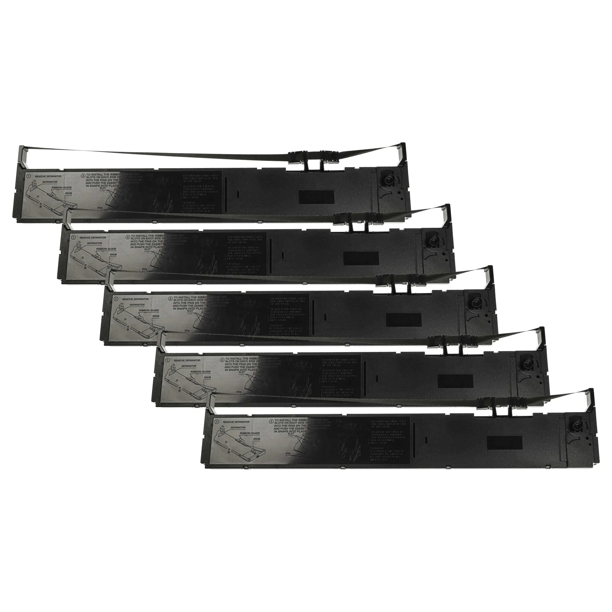 5x Ruban encreur remplace Epson C13S015384, S015384 pour imprimante matricielle / étiquette - noir