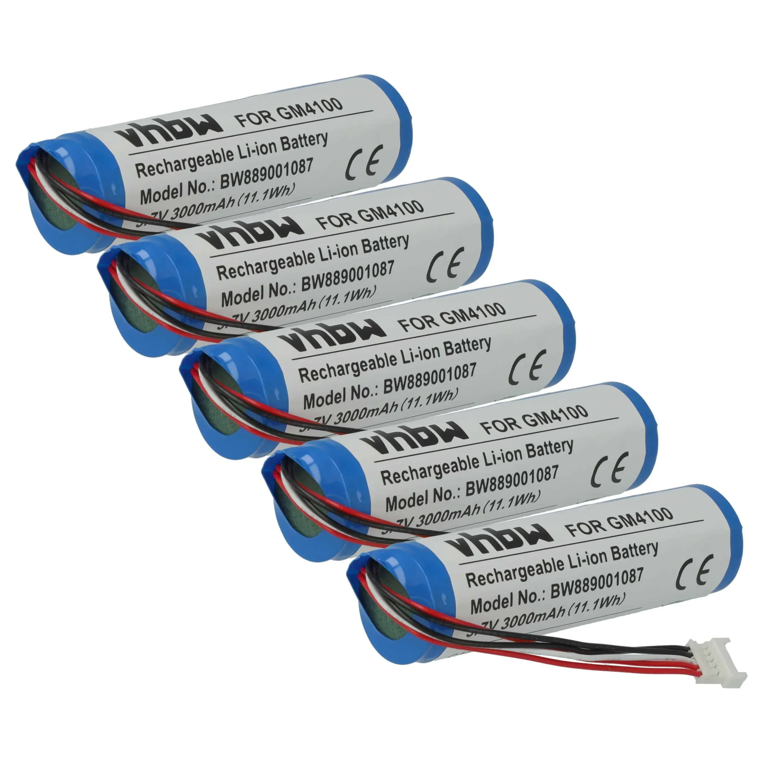 5x Batteries remplace Datalogic 128000894, BT-8, RBP-4000 pour scanner de code-barre Datalogic - 3000mAh 3,7V