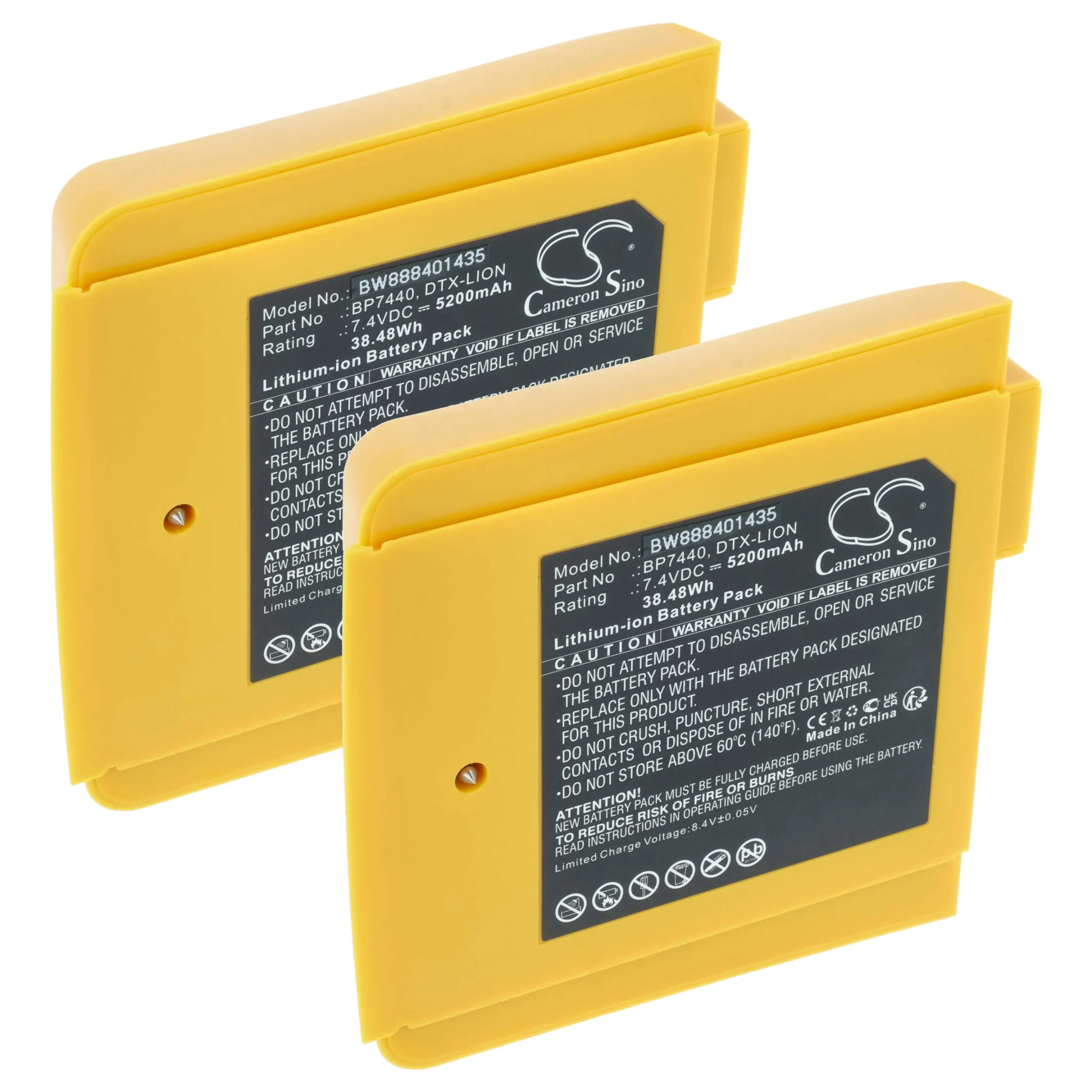 Batterie (2 pcs.) remplace Fluke DTX-LION, BP7440 outil de mesure Fluke - 5200mAh 7,4V Li-ion