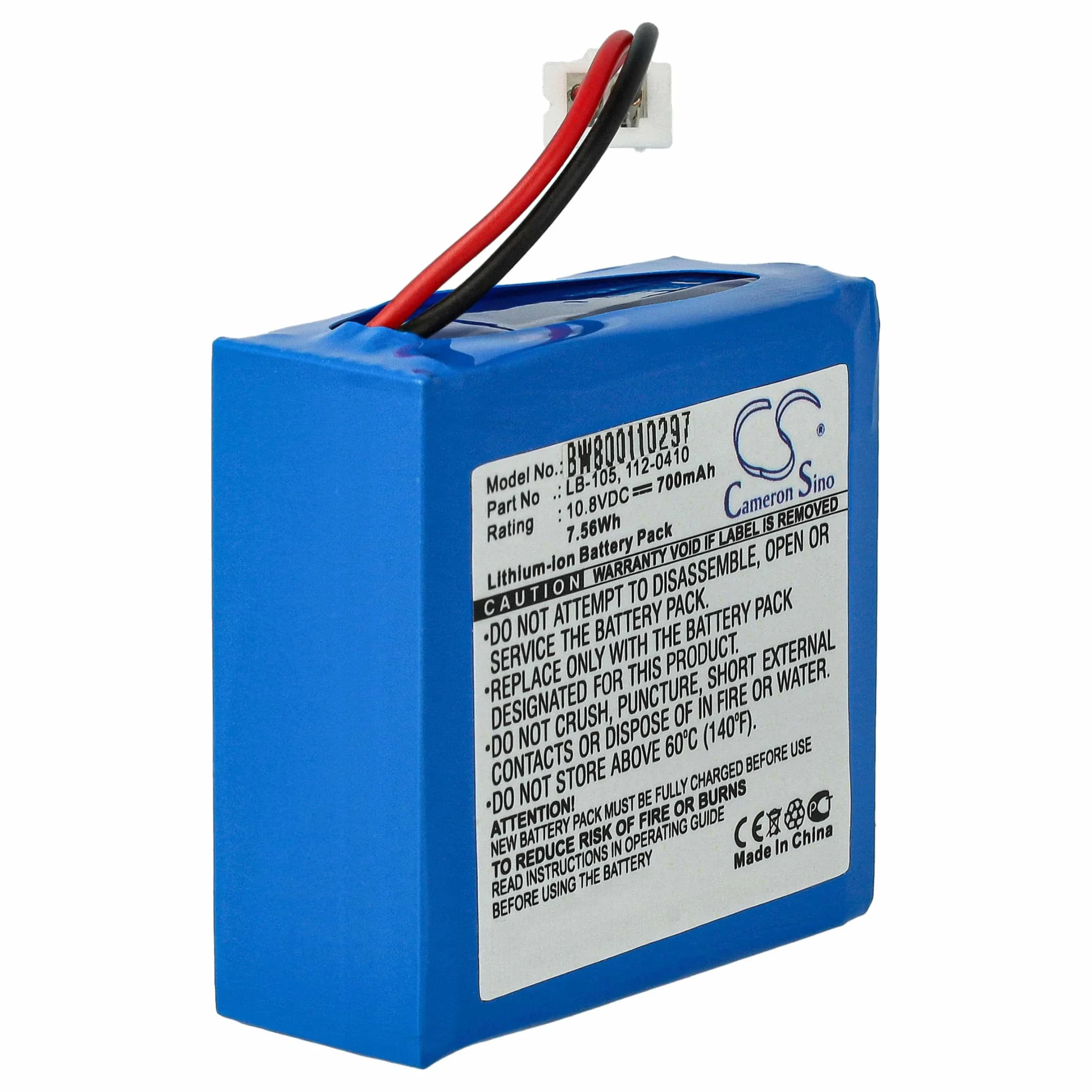 Batterie remplace SafeScan LB-105, 112-0410 pour scanner de code-barre SafeScan - 700mAh 10,8V