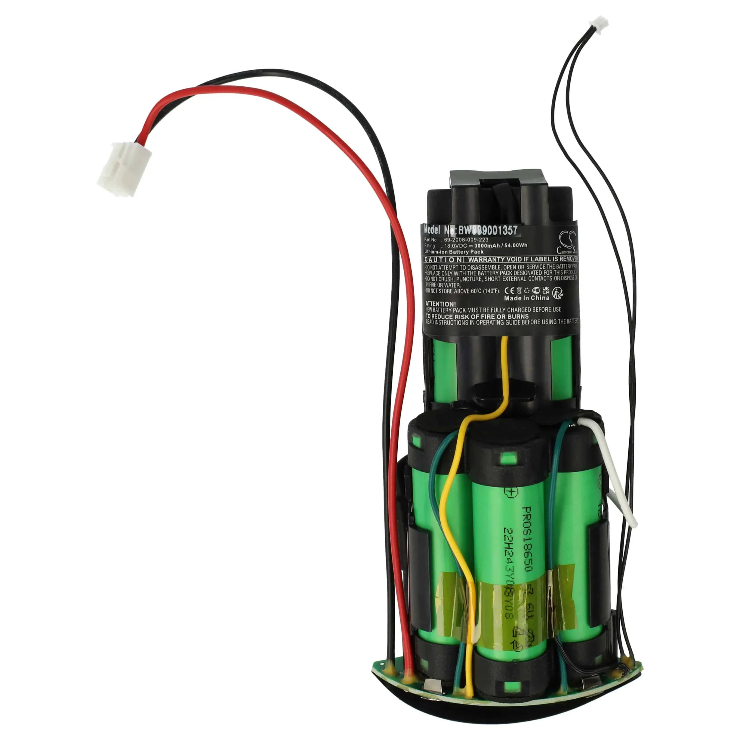 Batterie remplace Philips 300003446941, 69-2008-009-203 pour aspirateur Philips - 3000mAh 18V Li-ion