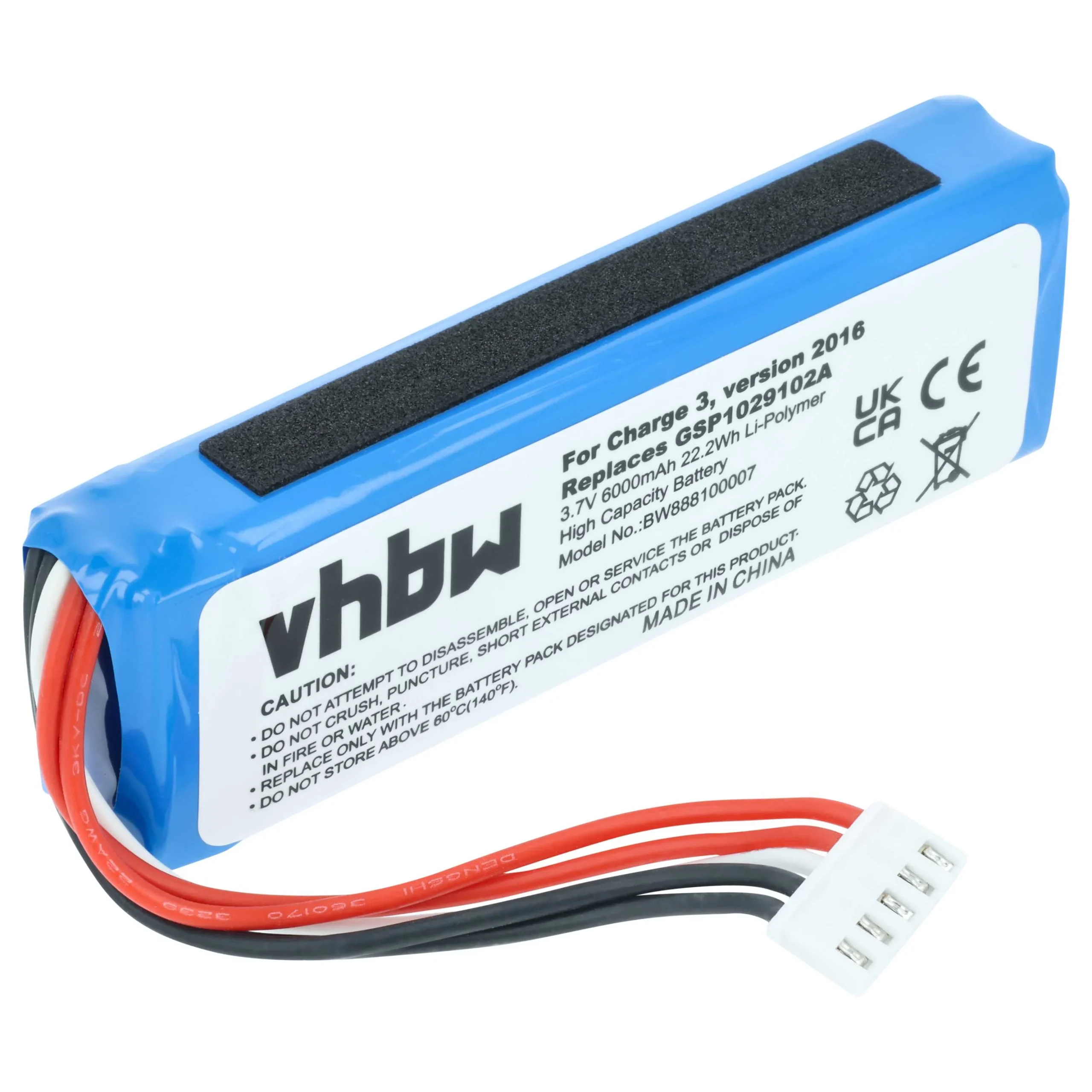 Batterie remplace JBL GSP1029102A (version 1) enceinte JBL - 6000mAh 3,7V Li-polymère