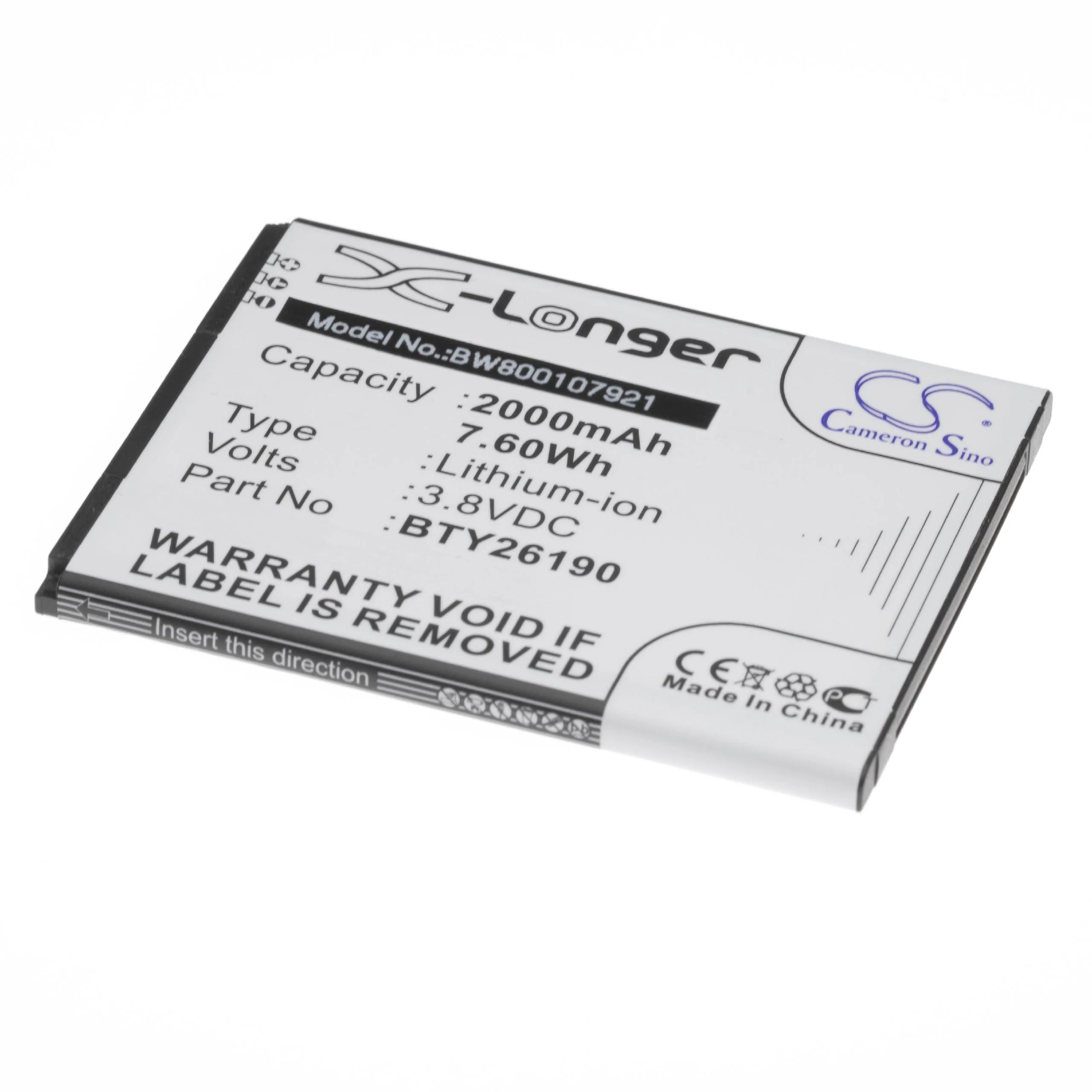 Batterie remplace Elson Mobistel BTY26190 téléphone portable Elson Mobistel - 2000mAh 3,8V Li-ion