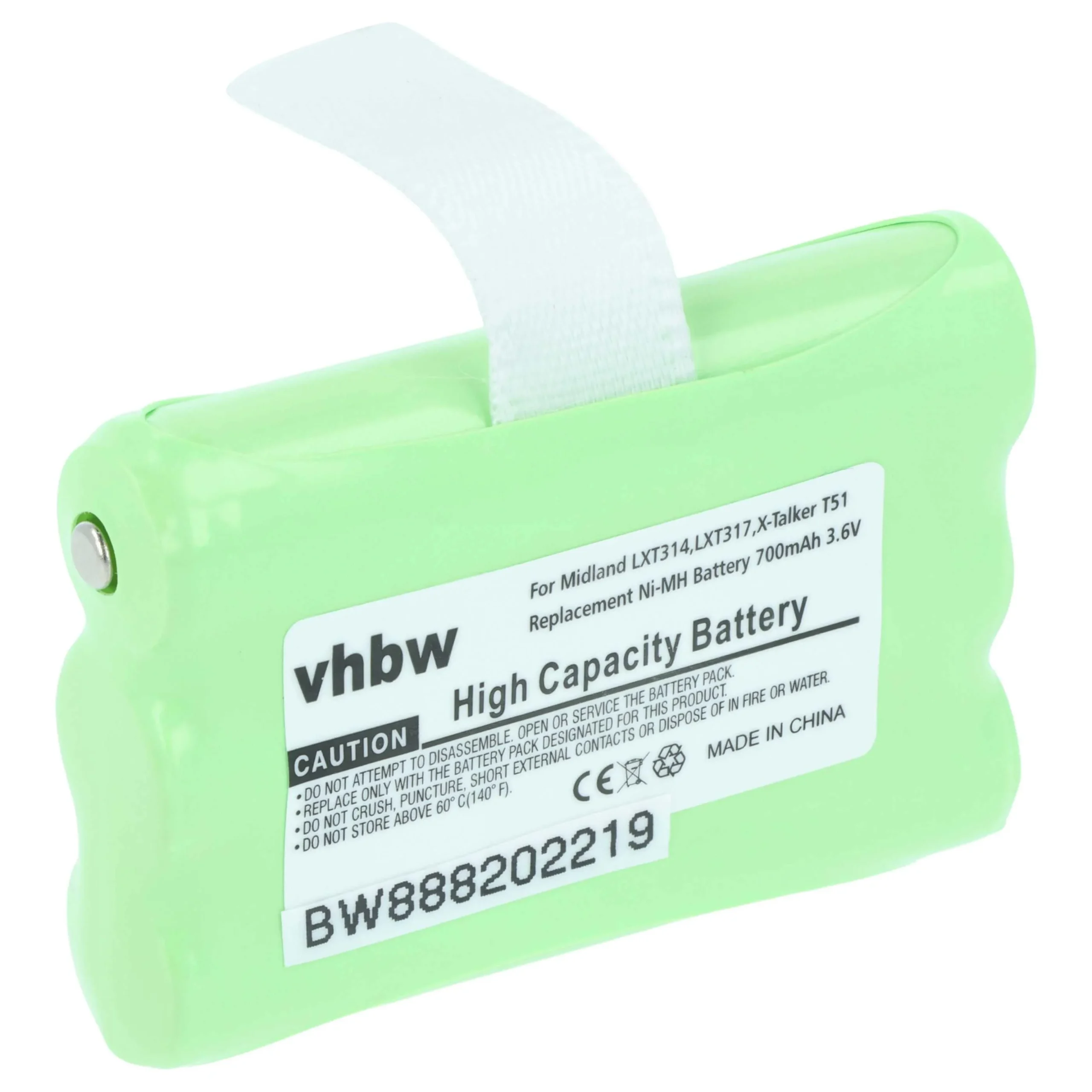 Batterie remplace Midland AVP14, BATT3R pour radio talkie-walkie Midland- 700mAh 3,6V NiMH
