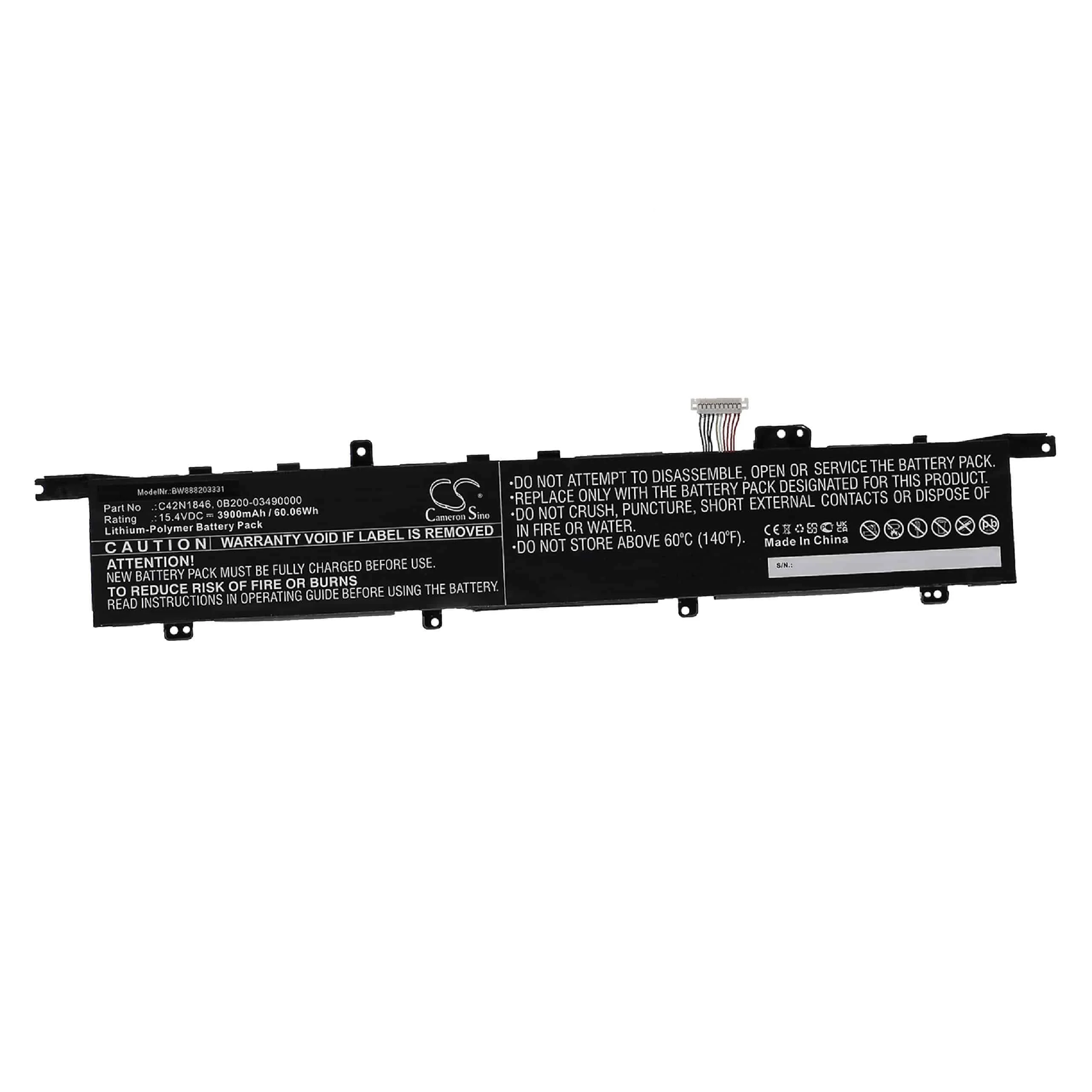Batterie remplace Asus 0B200-03490000, C42N1846 pour ordinateur portable Asus- 3900mAh 15,4V Li-polymère