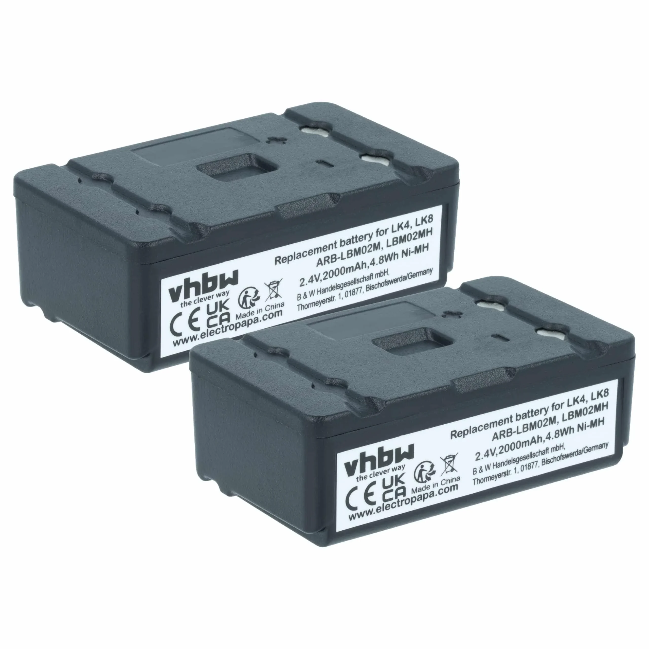 2x Batteries remplace Autec ARB-LBM02M, LBM02MH pour télécommande Autec- 2000mAh 2,4V NiMH