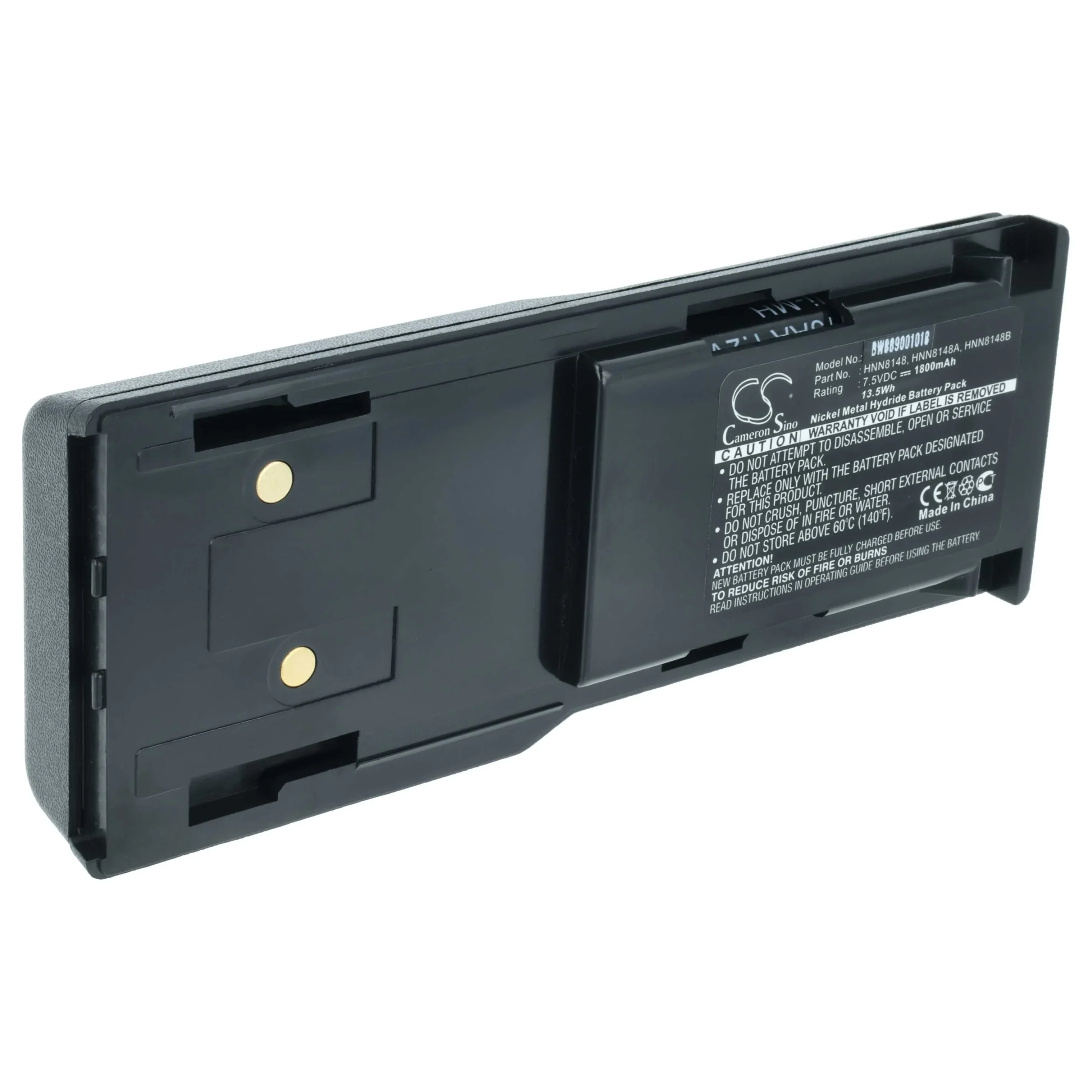 Batterie remplace Motorola HNN8148, HNN8148A, HNN8148B pour radio talkie-walkie Motorola- 1800mAh 7,5V NiMH