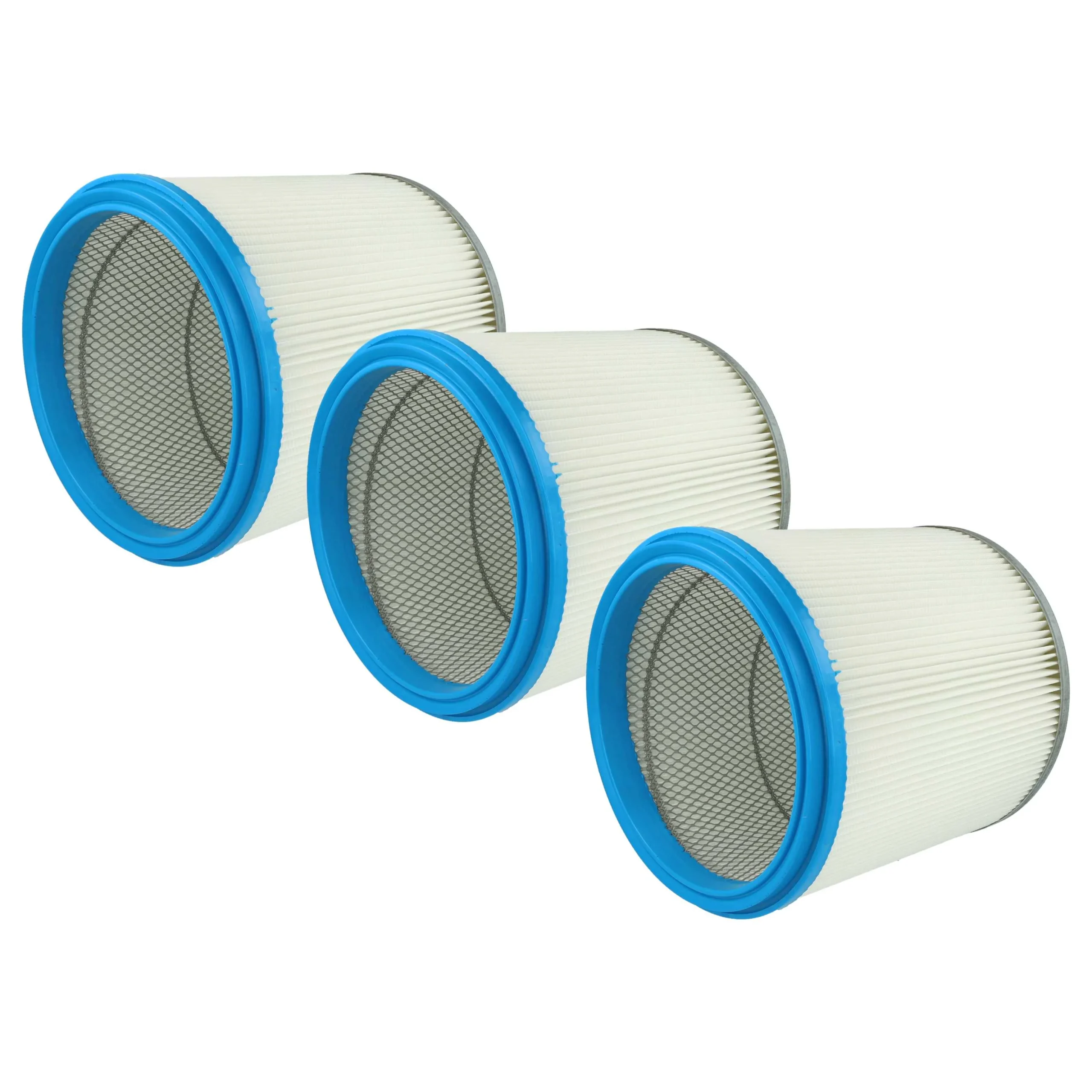 3x Filtre remplace Bosch 2607432008 pour aspirateur Bosch - Cartouche Filtre, blanc / argenté / bleu