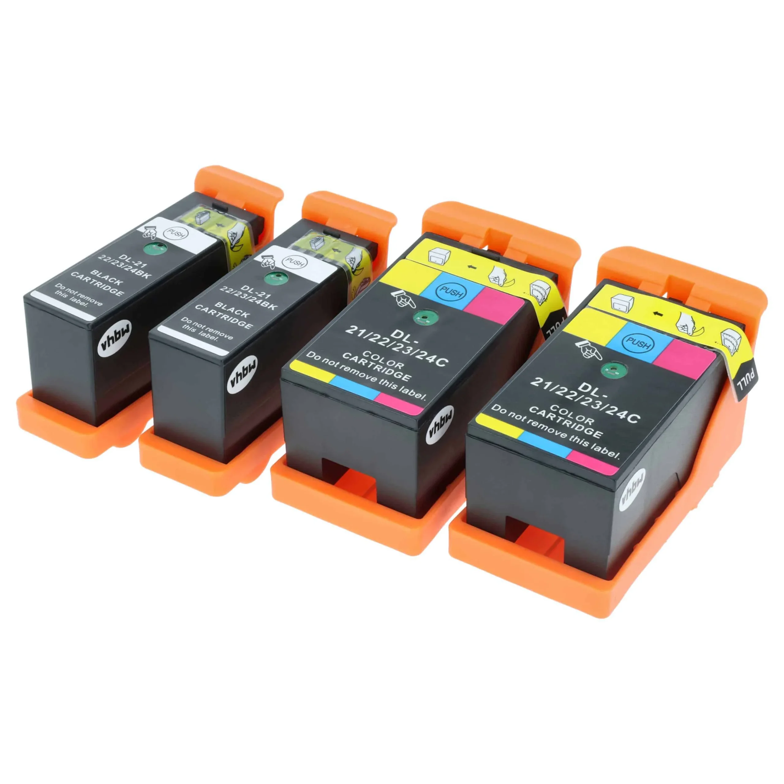 4x Cartouches remplace Dell 22, 21, 23, 24 pour imprimante - noir, CMY