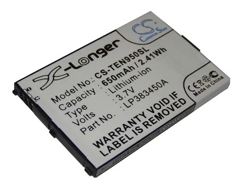 Batterie remplace Telefunken LP383450A téléphone portable Telefunken - 650mAh 3,7V Li-ion