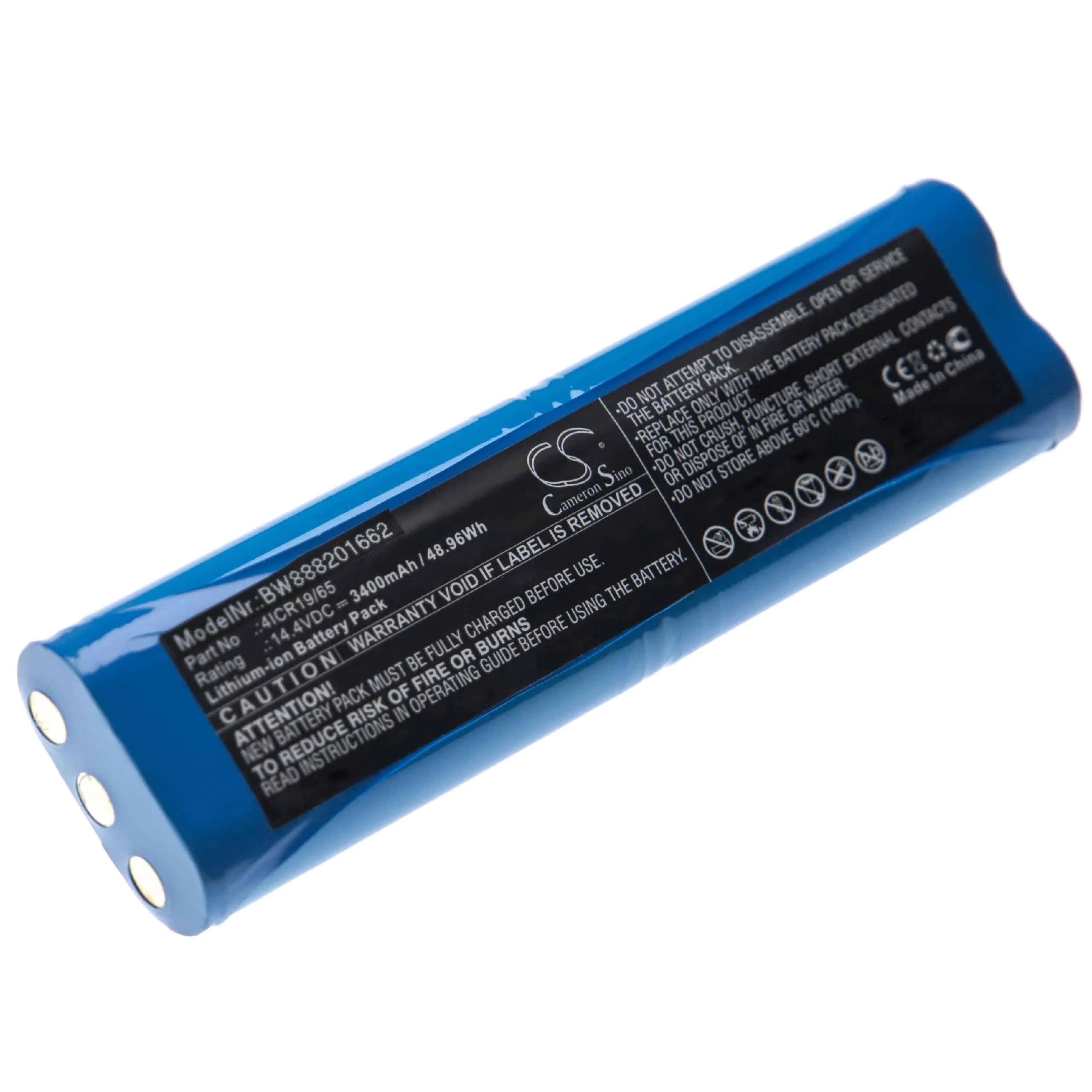 Batterie remplace Bissell 4ICR19/65 pour aspirateur Philips - 3400mAh 14,4V Li-ion