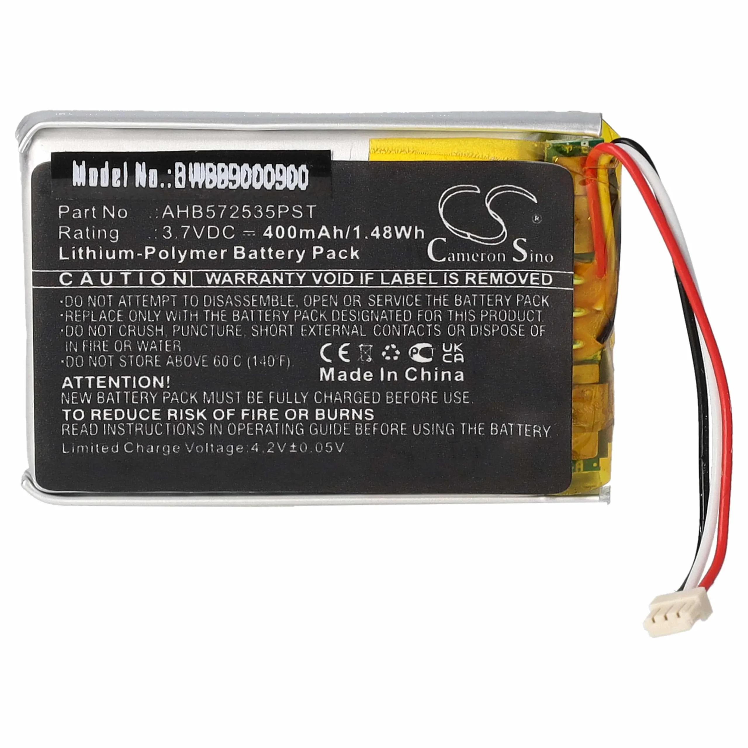 Batterie remplace Jabra AHB572535PST casque audio Jabra - 400mAh 3,7V Li-polymère