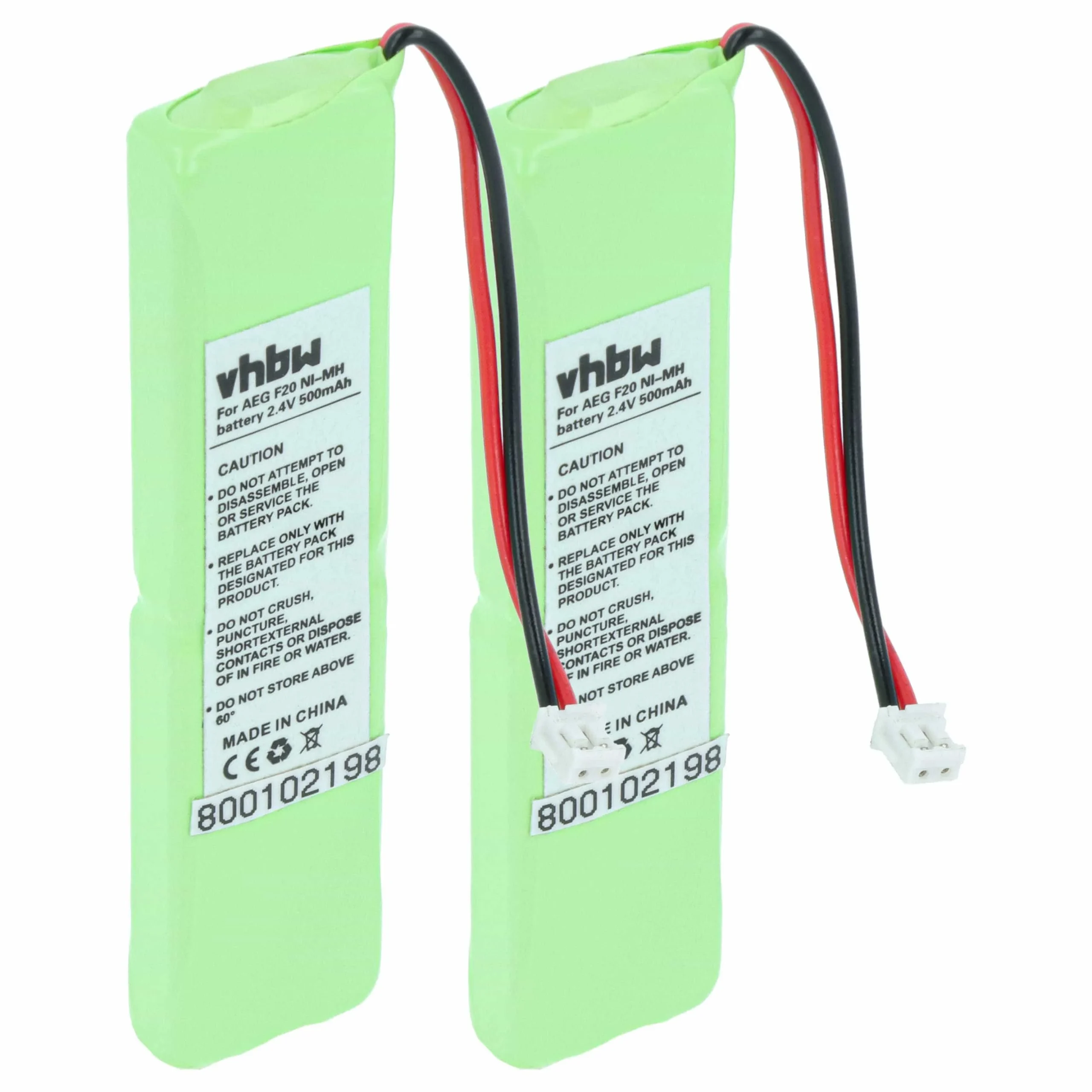 2x Batteries remplace pour téléphone Grundig - 500mAh 2,4V NiMH