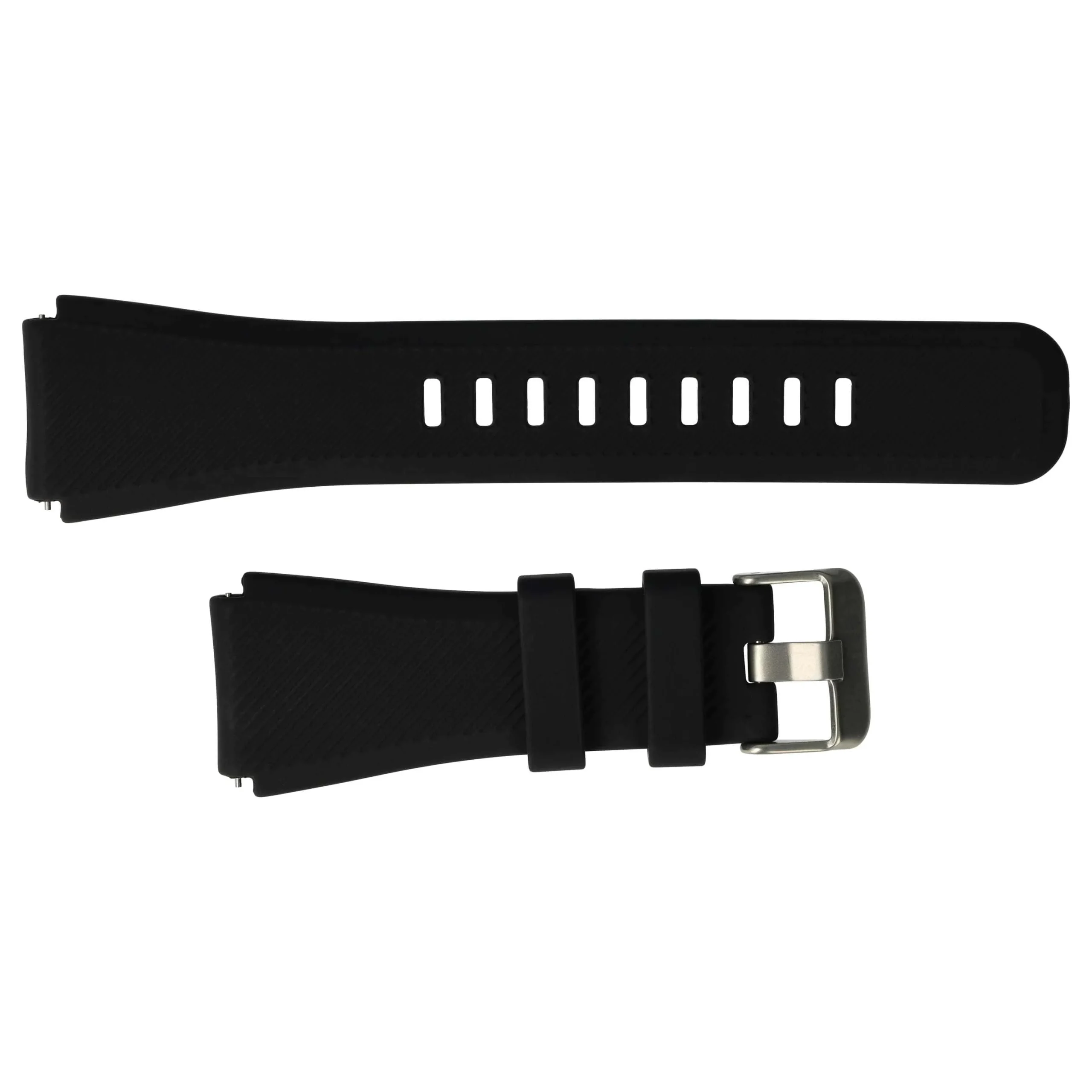 Bracelet pour montre intelligente Samsung Gear - 13cm + 8,3 cm de long, 32mm de large, silicone, noir