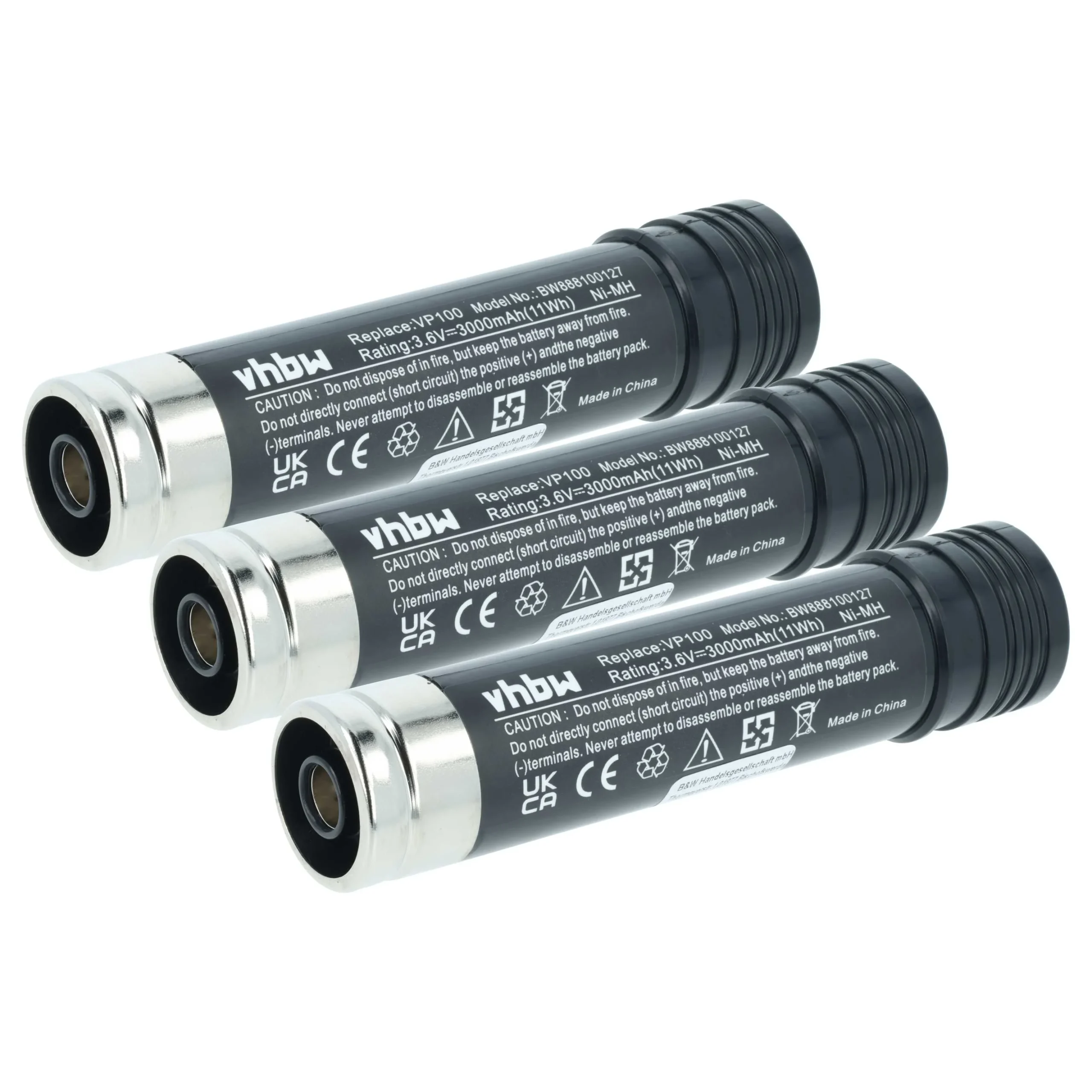 Batterie (3 pcs.) remplace Black & Decker 151995-02, 1519950-3 outil électrique Hetronic - 3000mAh 3,6V NiMH