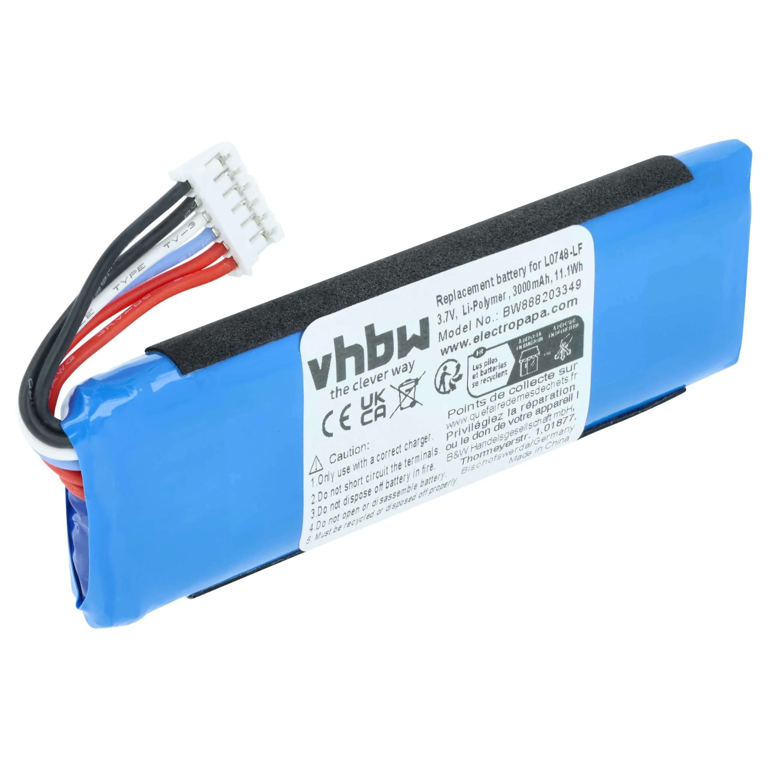 Batterie remplace JBL L0748-LF, 02-553-3494 enceinte JBL - 3000mAh 3,7V Li-polymère