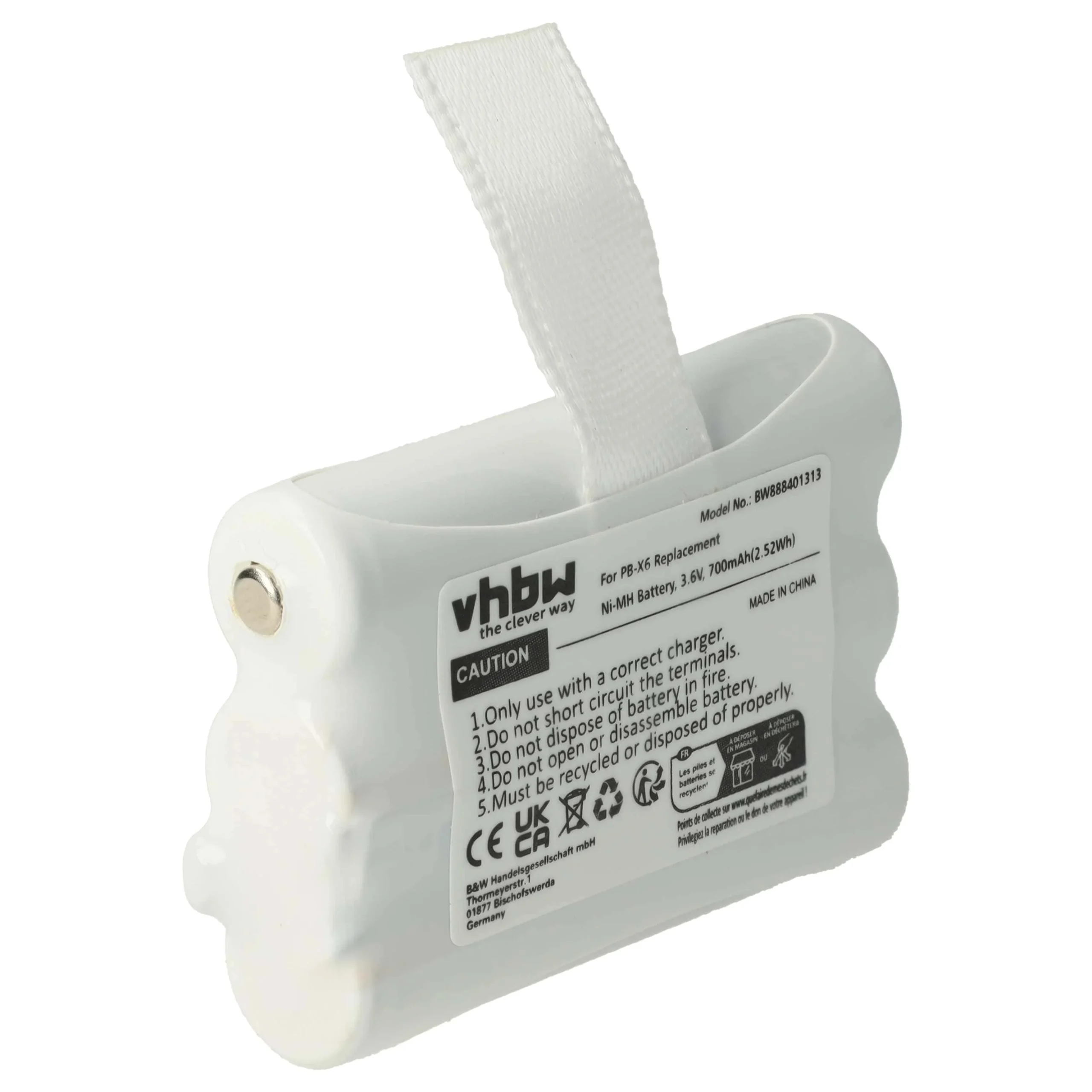 Batterie remplace Midland PB-X6 pour radio talkie-walkie Midland- 700mAh 3,6V NiMH