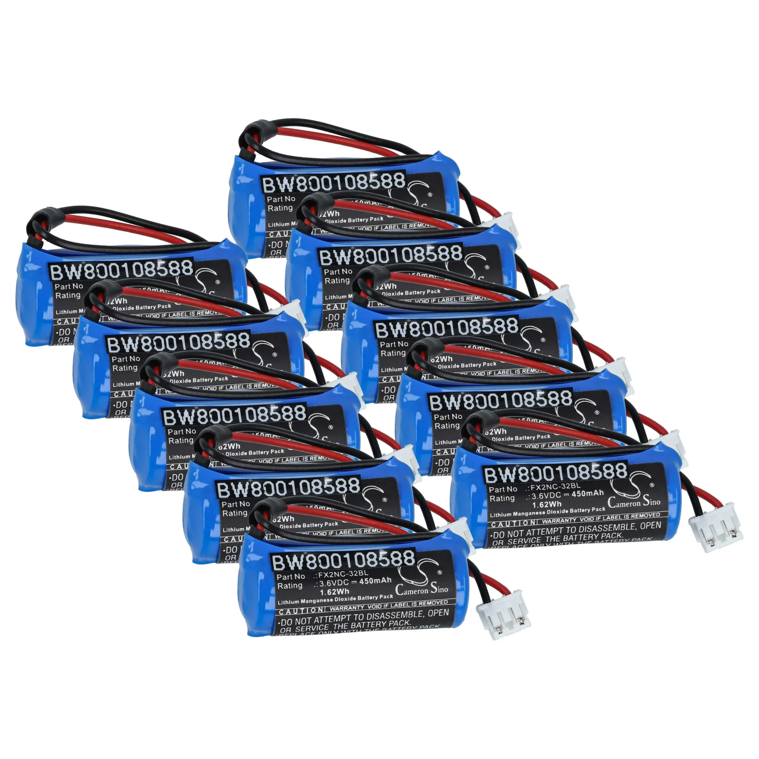 10x Piles remplace Mitsubishi FX2NC-32BL pour unité de contrôle - 450mAh 3,6V Li-MnO2