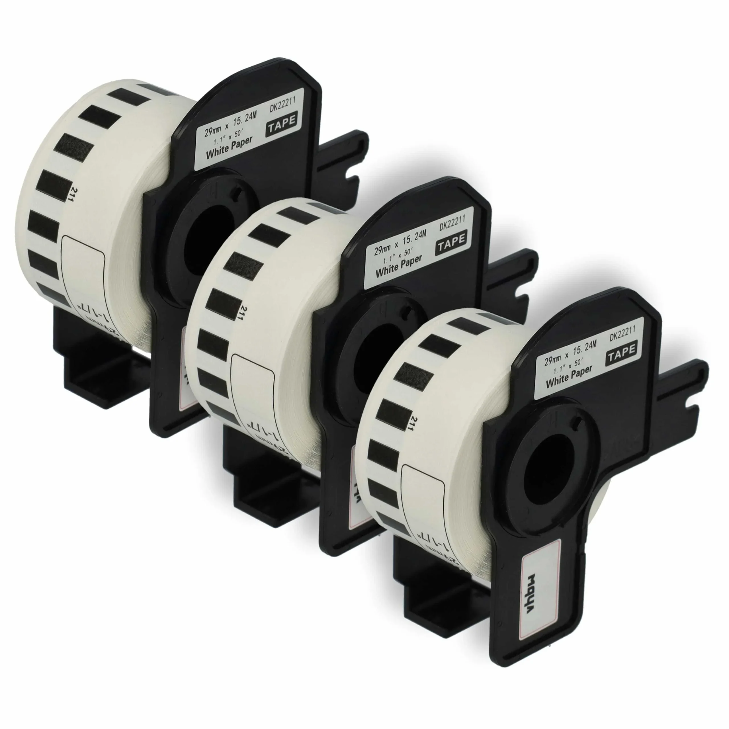 3x Étiquette remplacent Brother DK-22211 pour imprimante étiqueteuse - 29mm x 15,24m + support