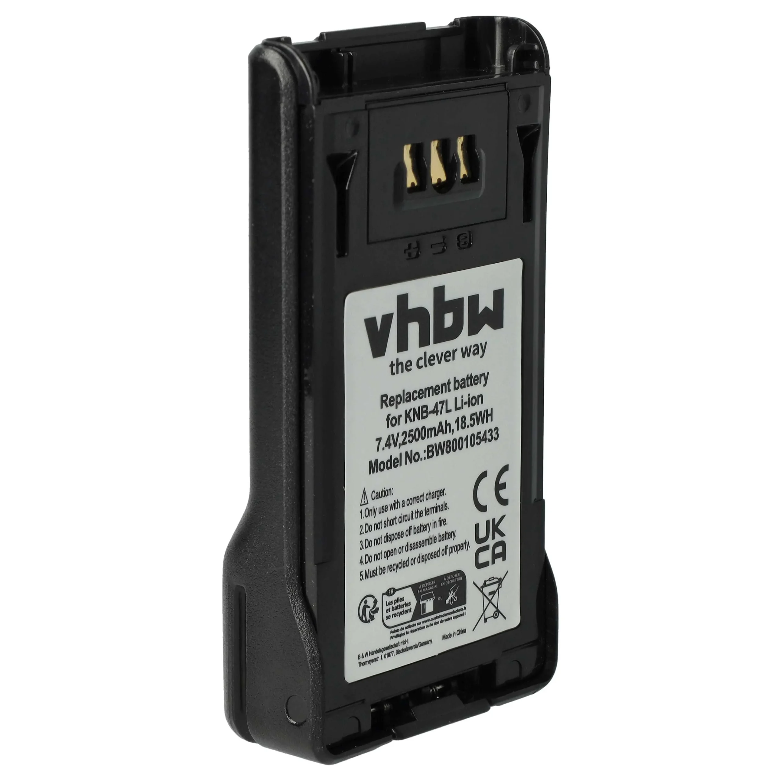 Batterie remplace Kenwood KNB-47L, KNB-47, KNB-48 pour radio talkie-walkie Kenwood- 2500mAh 7,4V Li-ion