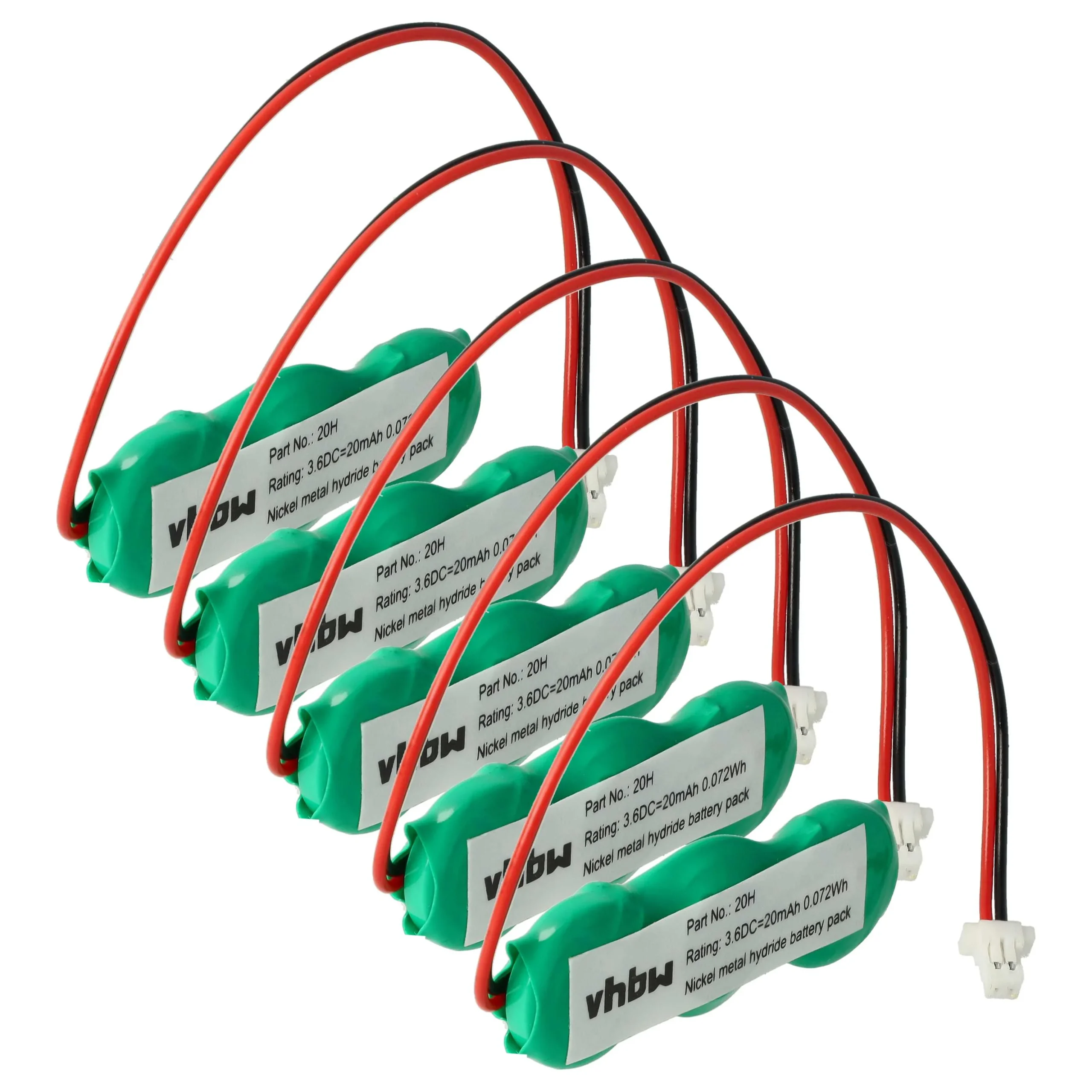 5x Piles remplace 317-200-001, 3/V15H pour BIOS Symbol - 20mAh 3,6V NiMH