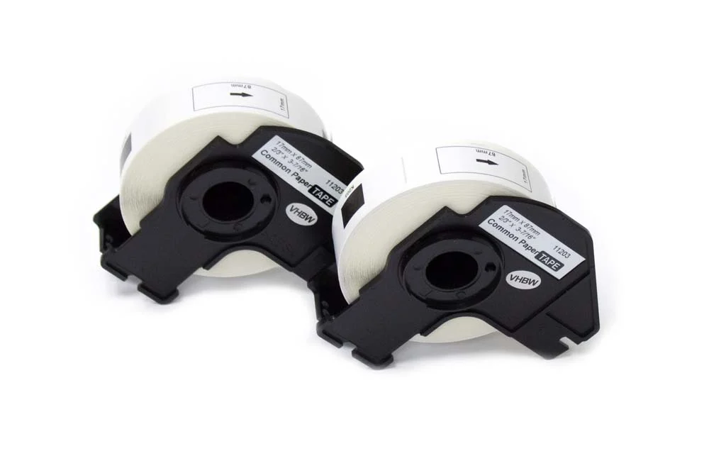 2x Étiquette remplacent Brother DK-11203 pour imprimante étiqueteuse - 17mm x 87mm + support