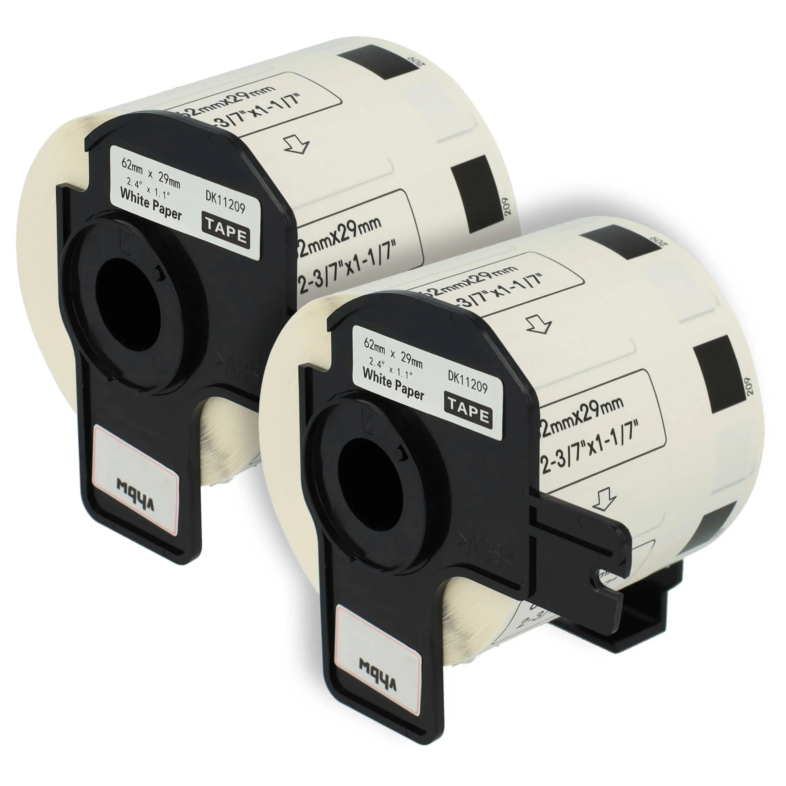 2x Étiquette remplacent Brother DK-11209 pour imprimante étiqueteuse - 62mm x 29mm + support