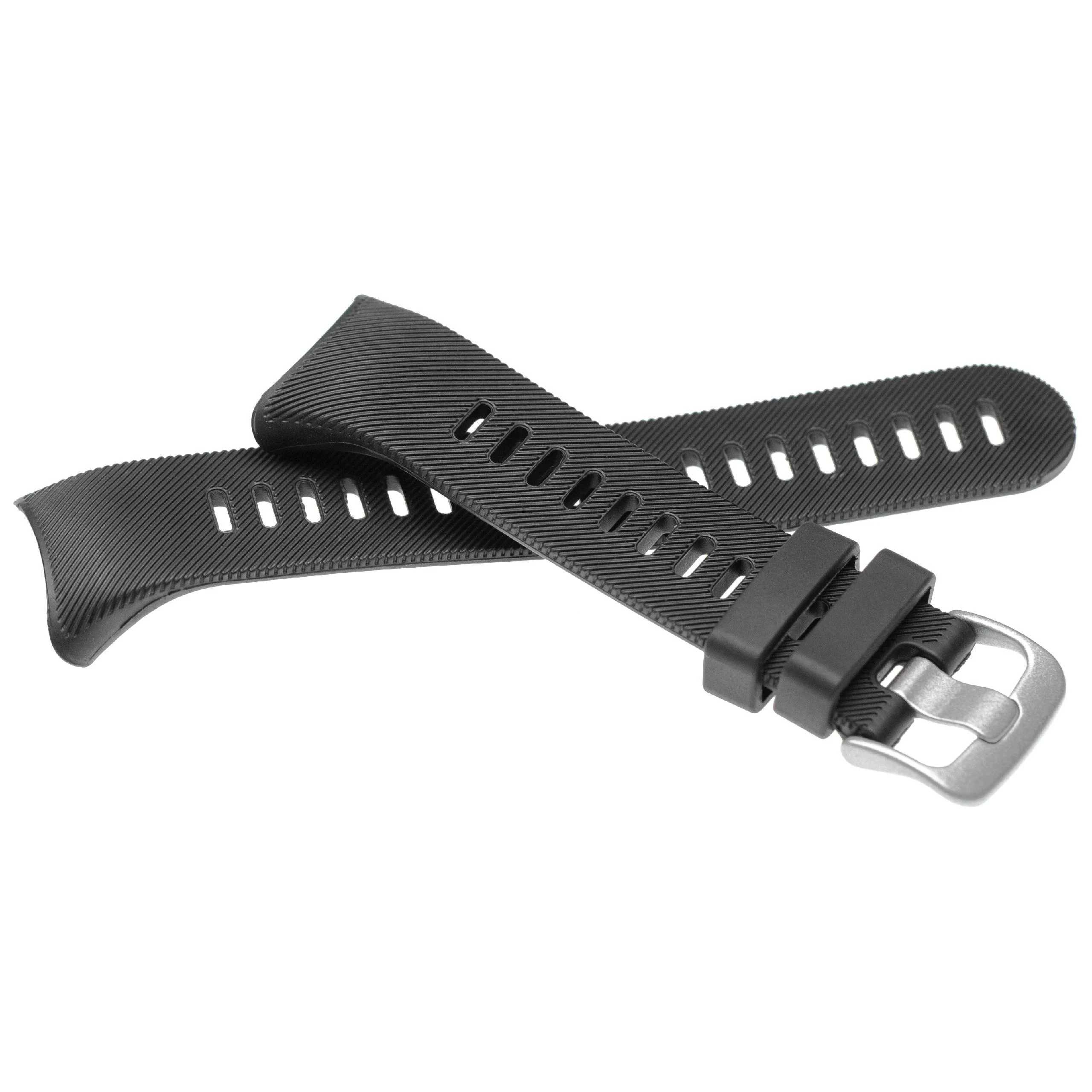 Bracelet pour montre intelligente Garmin Forerunner - 11,6 + 9,1 cm de long, 25mm de large, silicone, noir