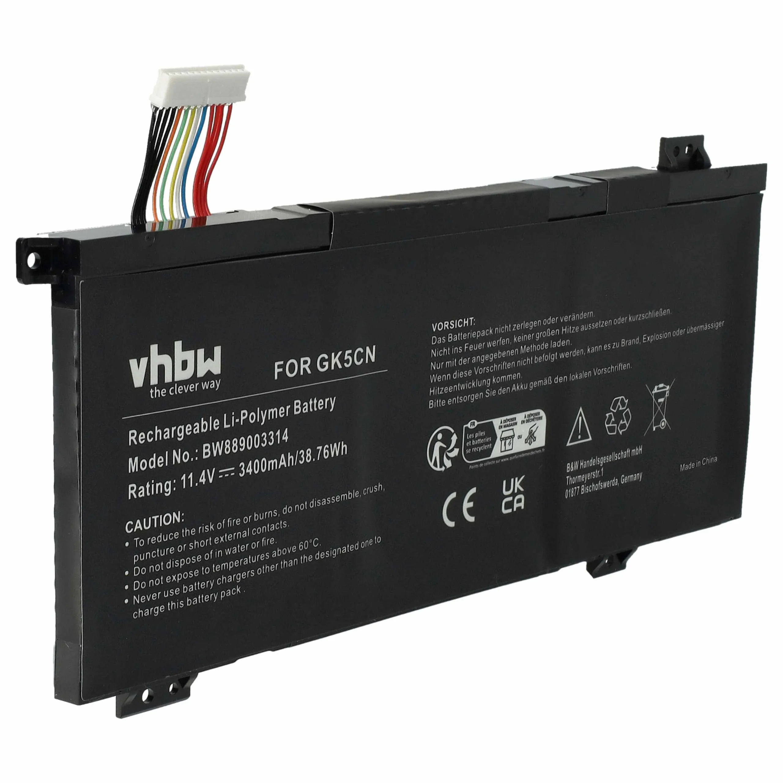 Batterie remplace Machenike GK5CN-00-13-3S1P-0 pour ordinateur portable Machenike- 3400mAh 11,4V Li-polymère
