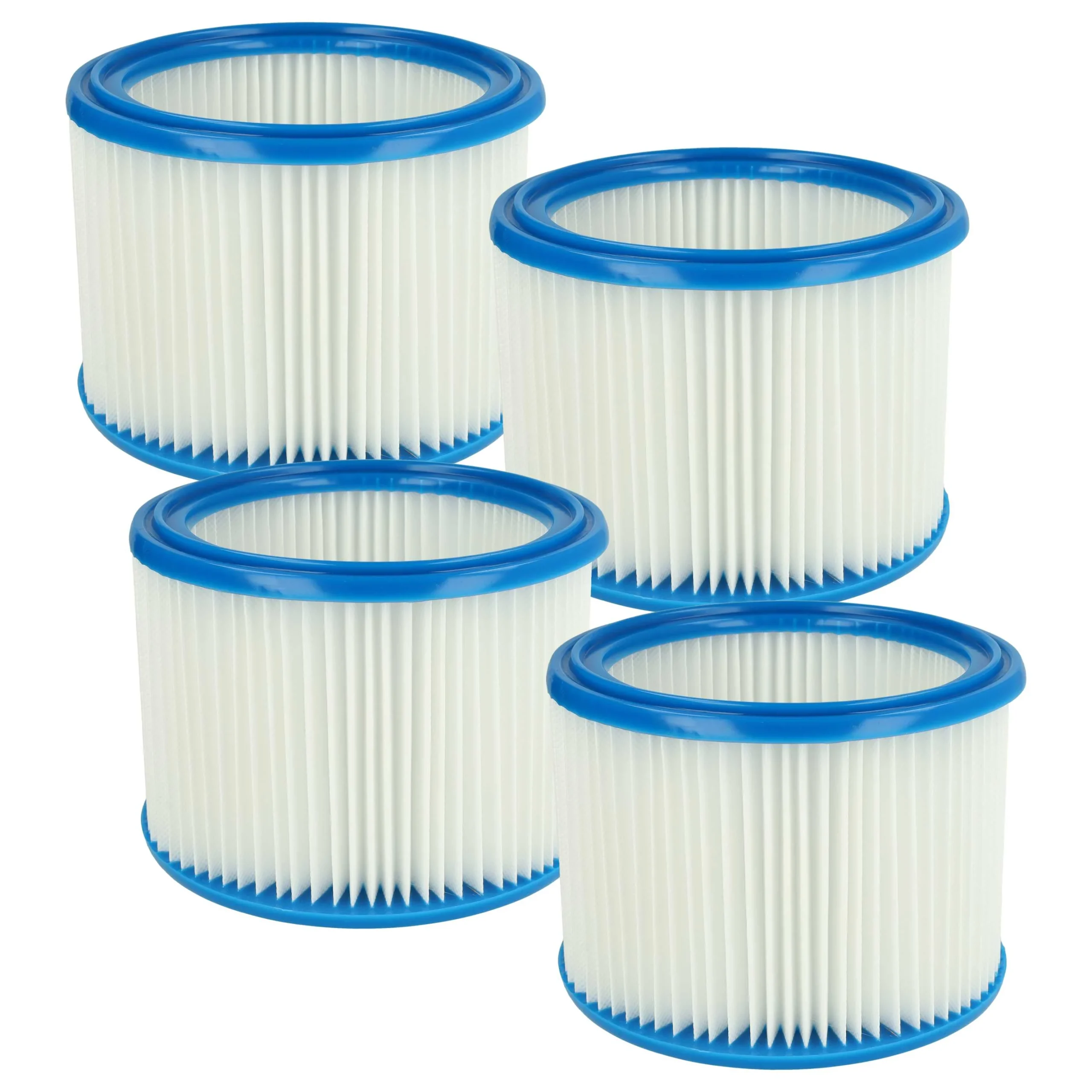 4x Filtre remplace Bosch 2607432024 pour aspirateur Bosch - filtre rond, blanc / bleu