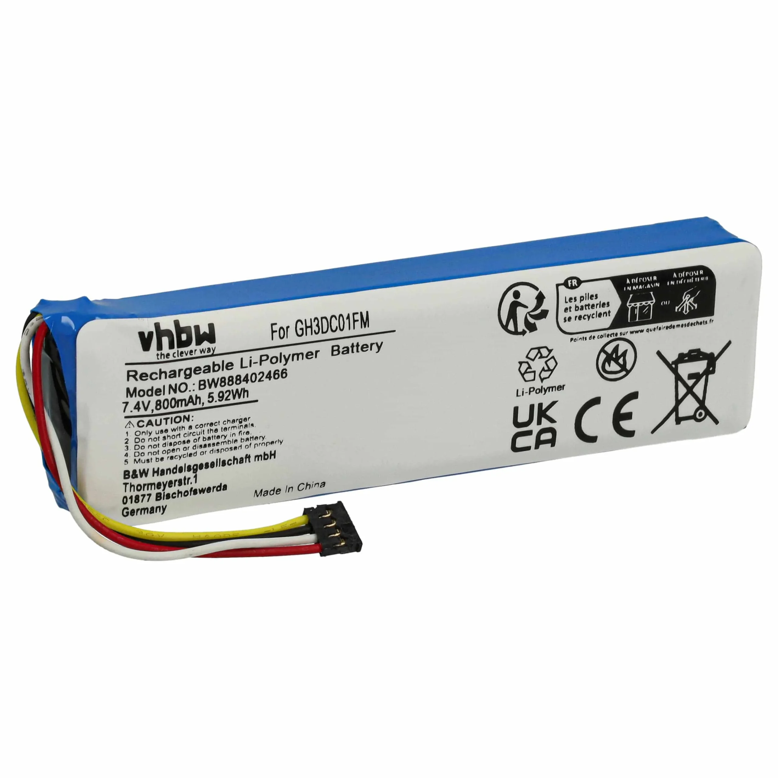 Batterie remplace Xiaomi GH3DC01FM pour caméscope Xiaomi- 800mAh 7,4V Li-polymère
